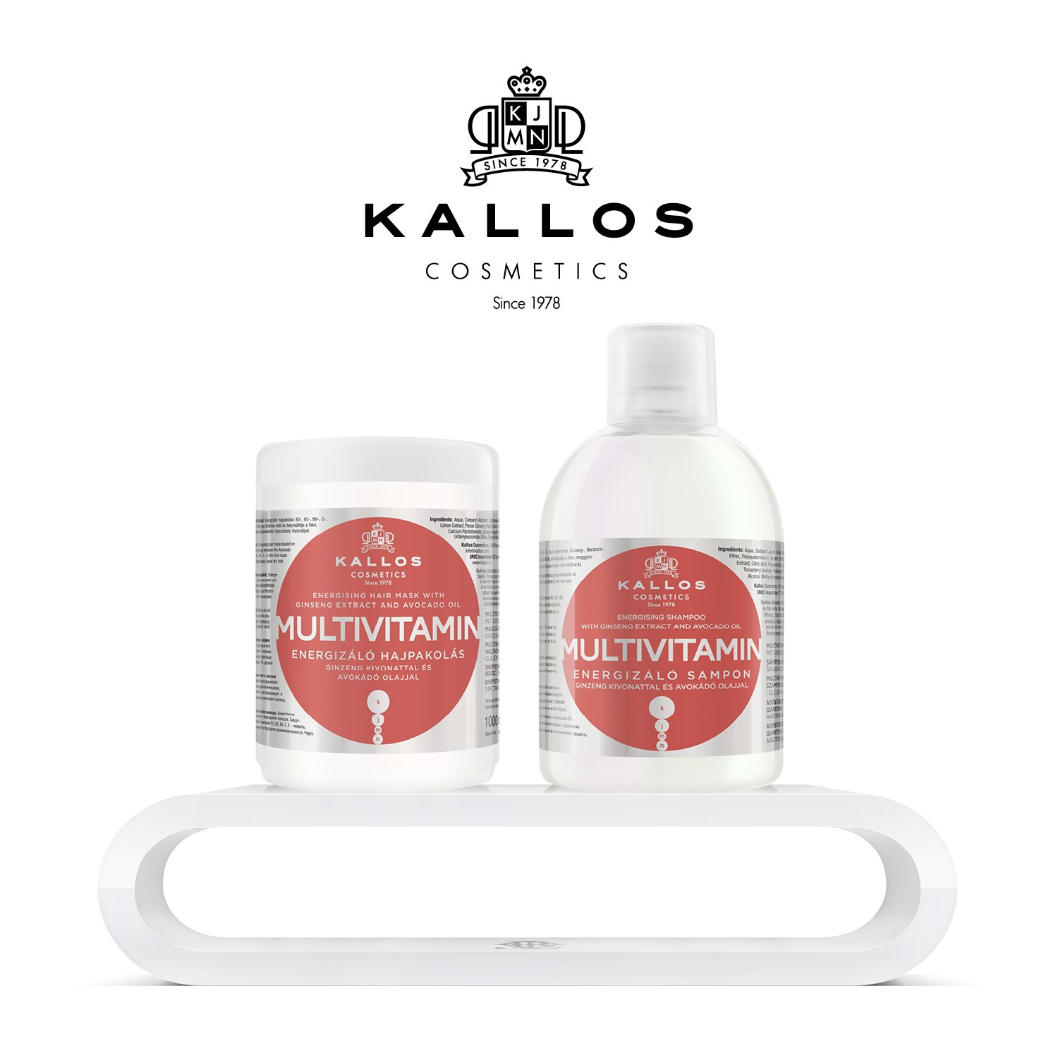 Kallos Mascarilla capilar multivitamínica, blanca, 33.8 fl oz