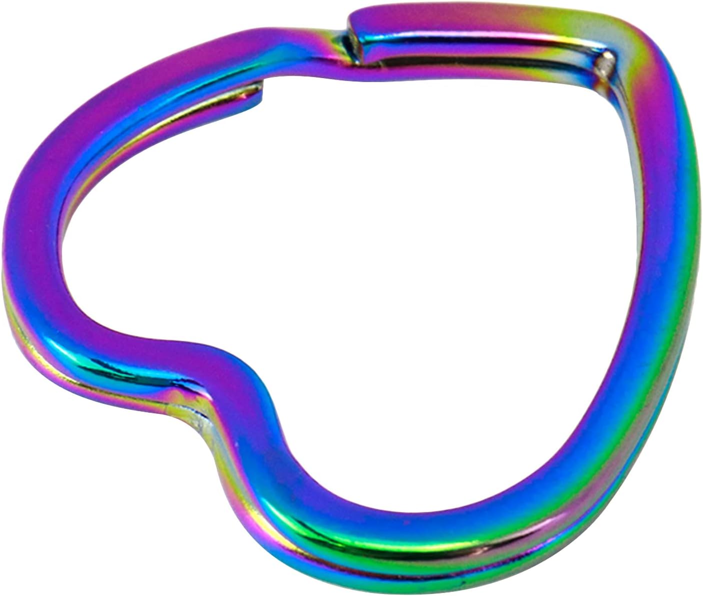 10 llaveros con forma de corazón, con forma de arco iris, anillo dividido de 0.98 pulgadas para llaveros, bolsos, bolsos, joyas