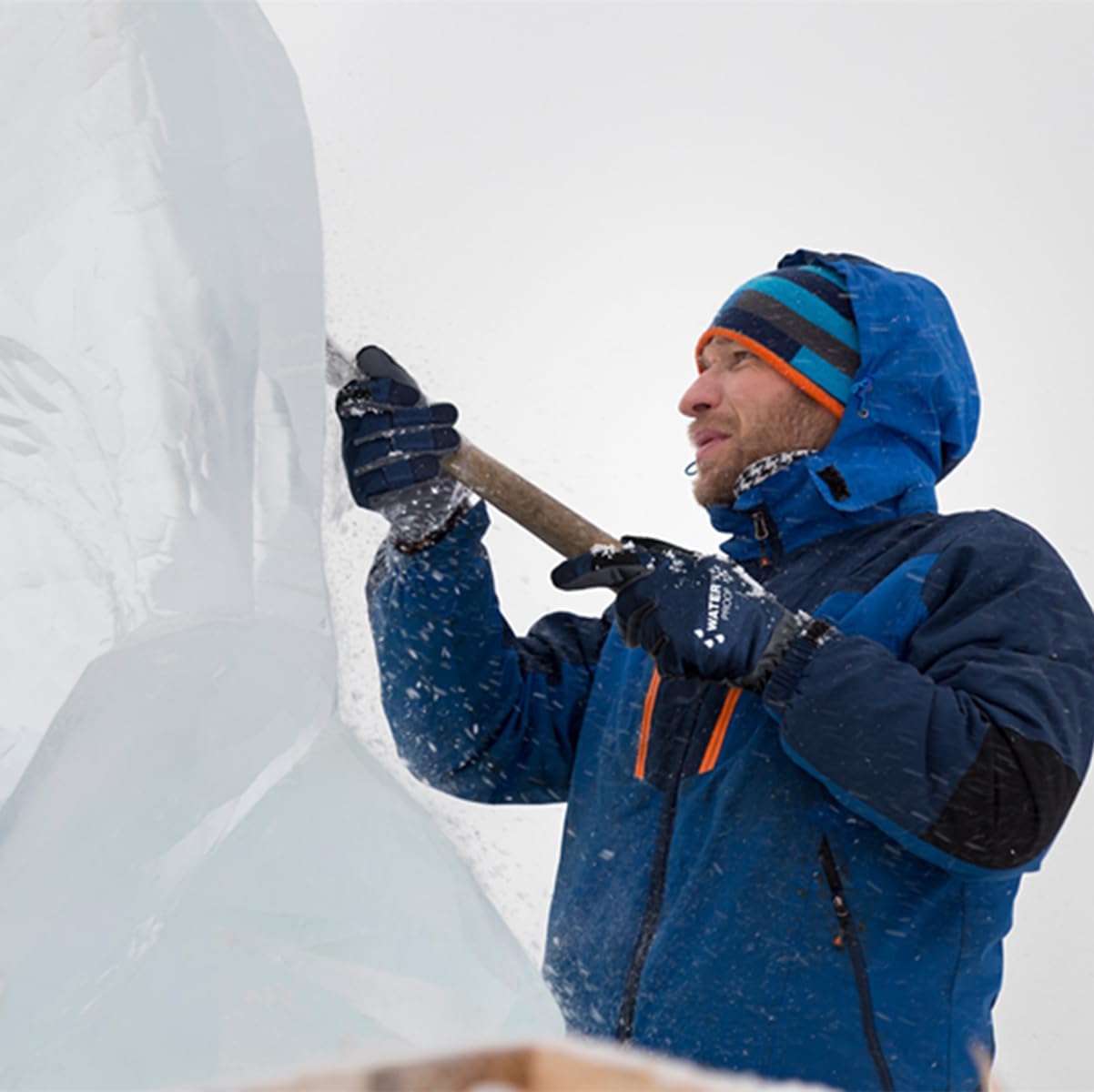 KAYGO Guante de trabajo térmico de invierno, Forro polar aislado, Palma de cuero sintético, Guantes de trabajo de seguridad impermeables