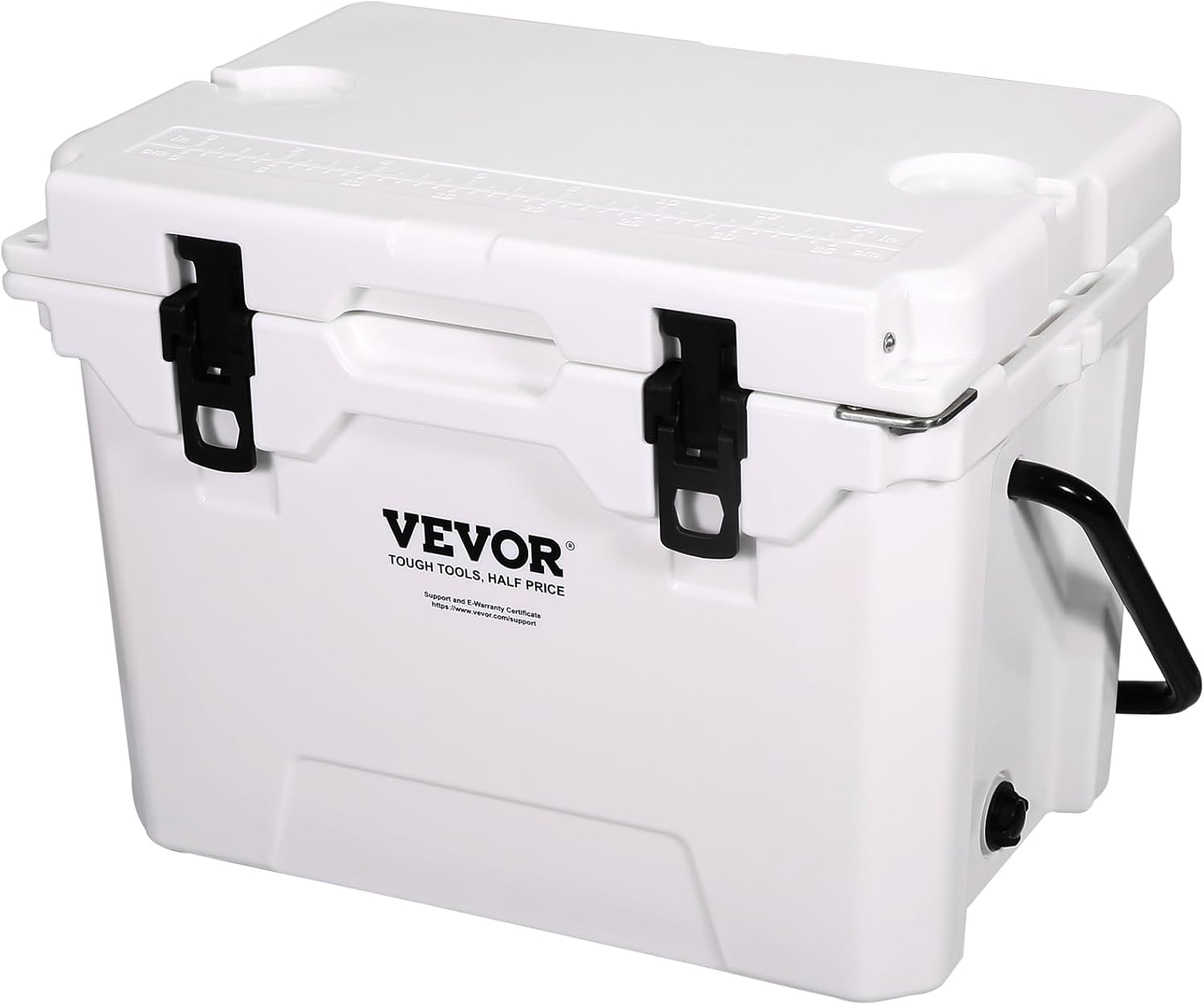 VEVOR Enfriador duro portátil aislado y rotomoldeado, 25334565 cuartos de galón, enfriador de retención de hielo con mango resistente, lonchera para