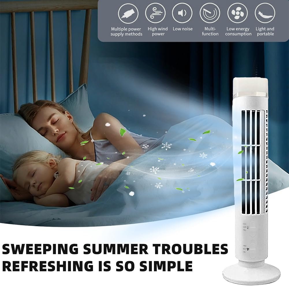 DENGWANG Ventilador de torre sin hojas con luz nocturna de atmósfera, ventilador de torre sin aspas, ventilador de torre silencioso para dormitorio,