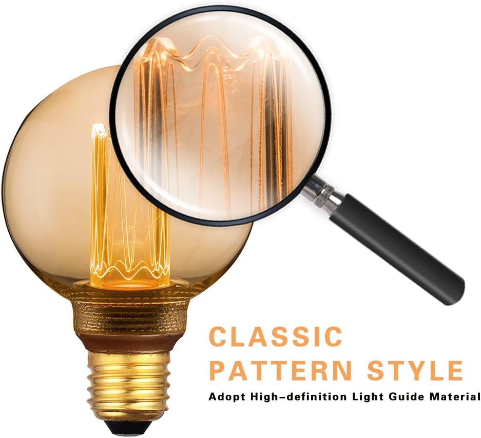 Bombilla LED Edison decorativa estilo vintage, intensidad regulable, 3.5 W, Harwez RN LED, luz cálida para relajar el ambiente (no luz blanca