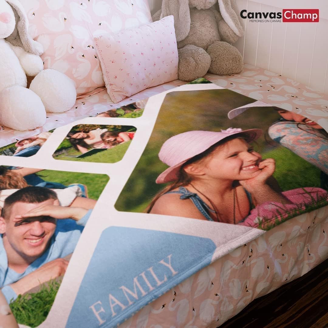 CanvasChamp Manta de forro polar, personaliza mantas de forro polar, imprime tu foto en una manta, tamaño Queen – 50 x 60 pulgadas