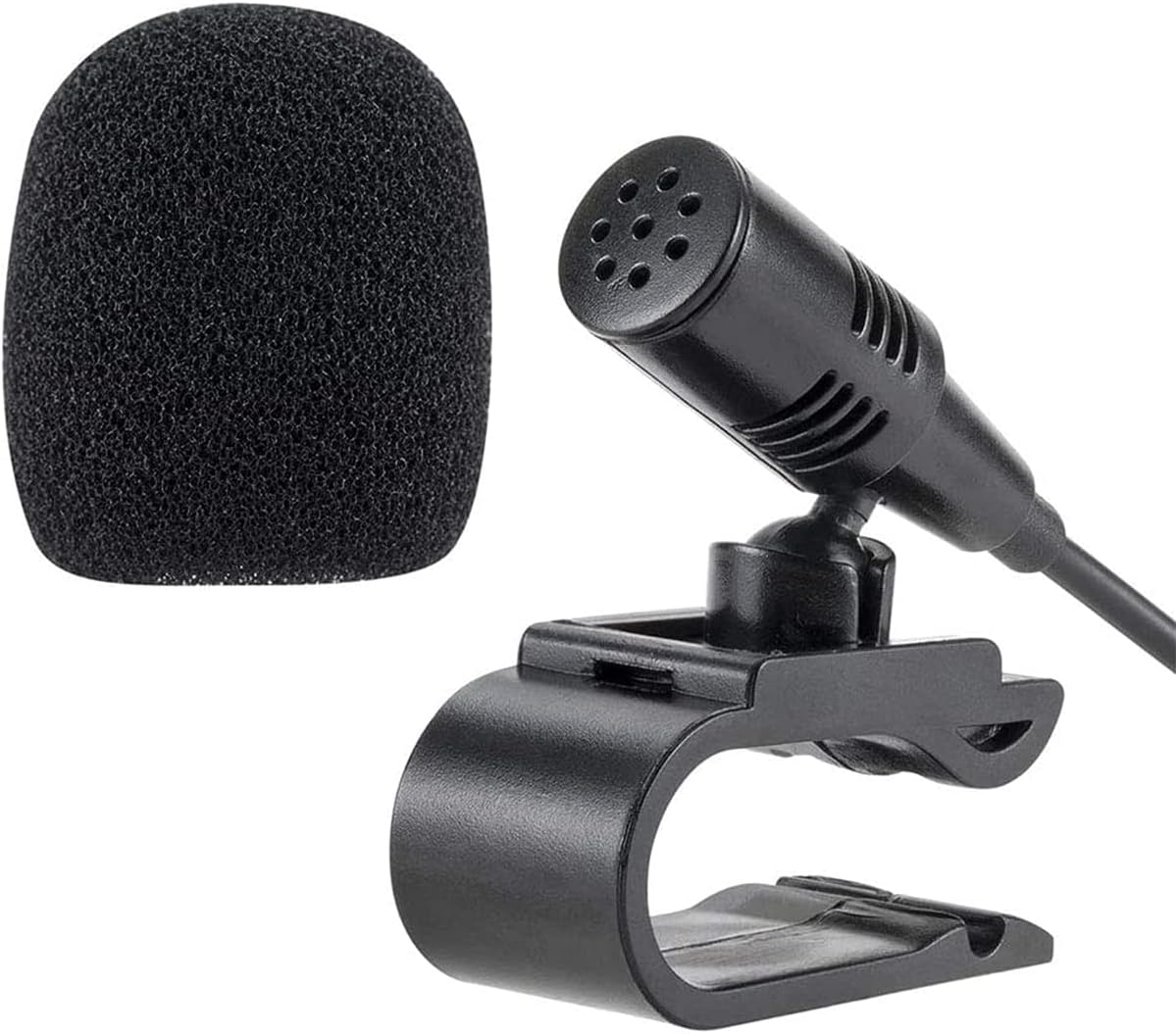 Micrófono de coche de 0.138 in, micrófono para unidad principal de vehículo GPS habilitado para DVD, micrófono de audio estéreo con cable de 9.8 ft,
