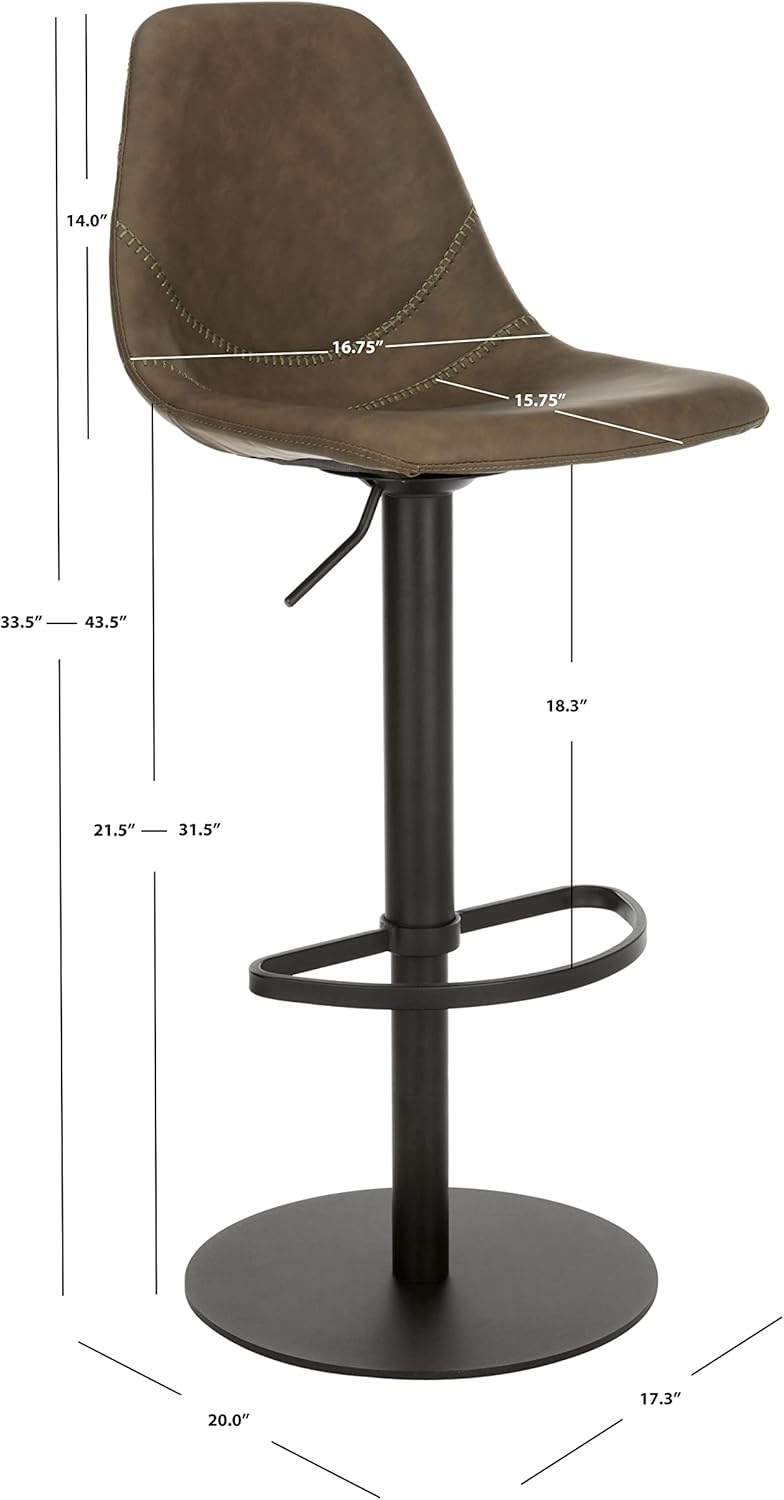 Safavieh Home Collection Sky Olive Adjustable Swivel Bar Stool