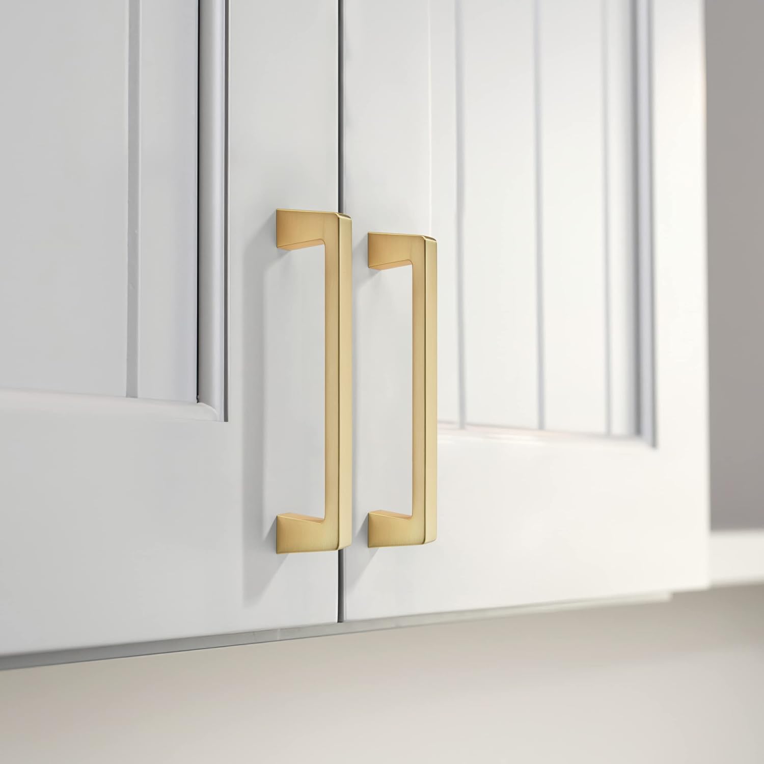 khtumeware Paquete de 10 manijas de gabinete de cocina de 3 pulgadas (2.992 in) color dorado cepillado, tiradores de gabinete de cocina de latón