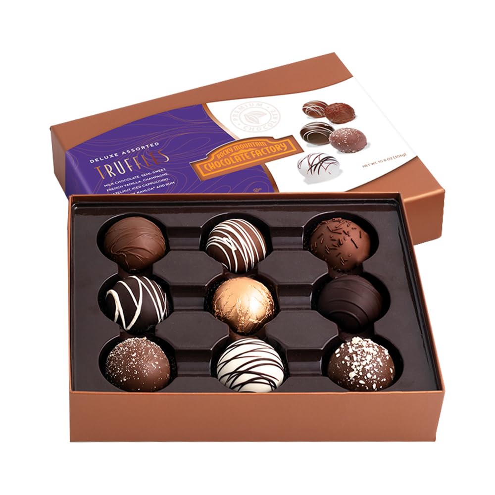 Rocky Mountain Chocolate Factory  Colección Gourmet Leche, Trufa de Chocolate Oscuro y Blanco  Delicia para los amantes del chocolate  Tu amor por