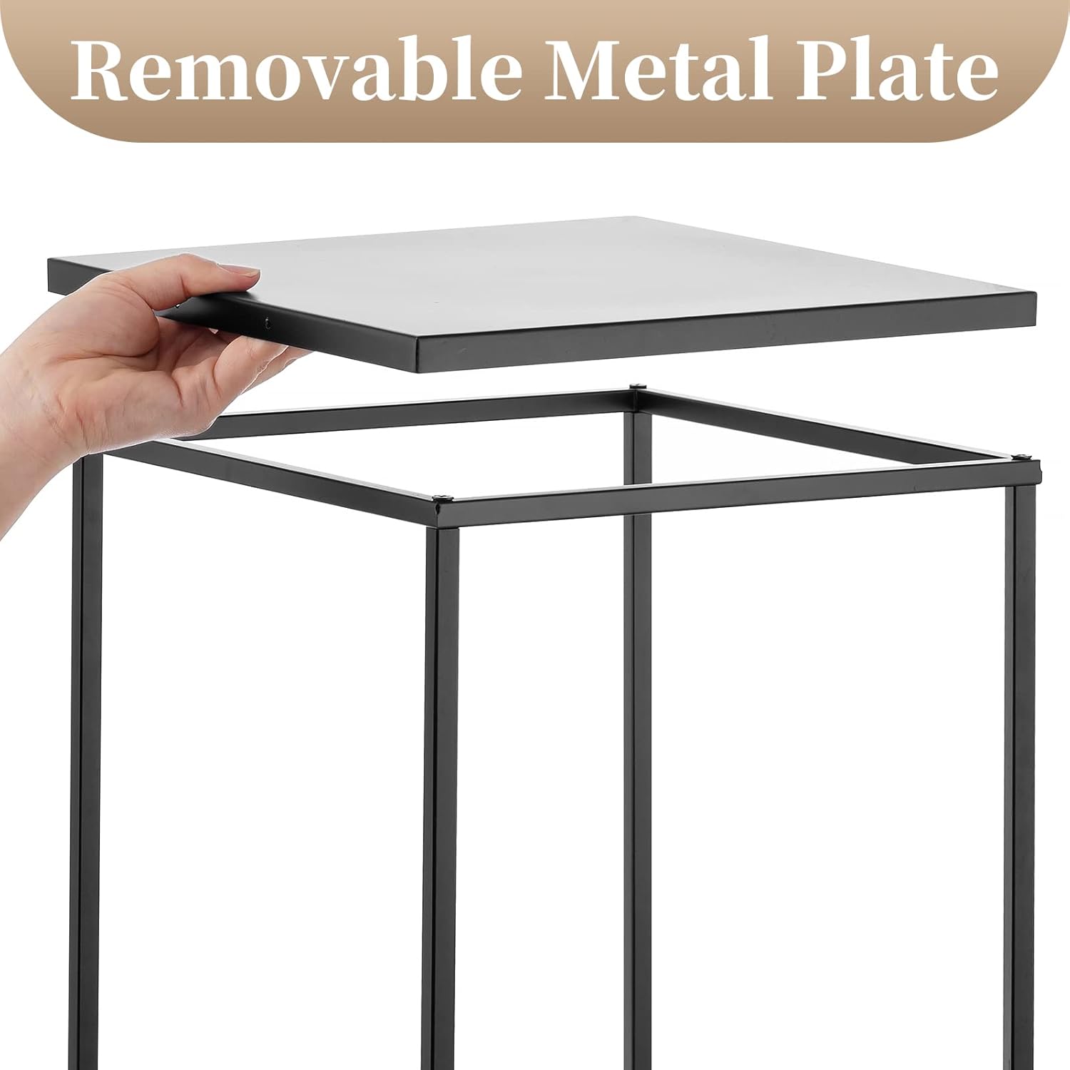 Sziqiqi Jarrón de centros de mesa de boda para mesas con platos, 2 piezas de columna de metal, soporte geométrico de flores de 23.6 pulgadas,
