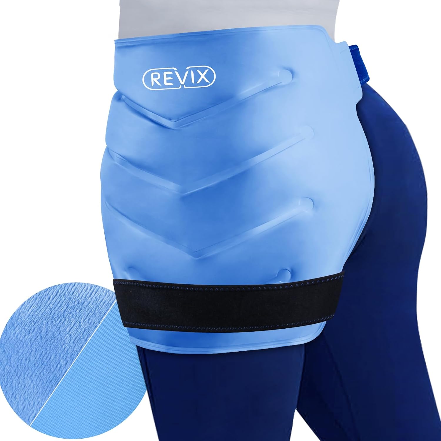REVIX Paquete frío reutilizable extra grande para bursitis de cadera y dolor flexor de cadera, bolsa de hielo para cirugía de reemplazo de cadera,