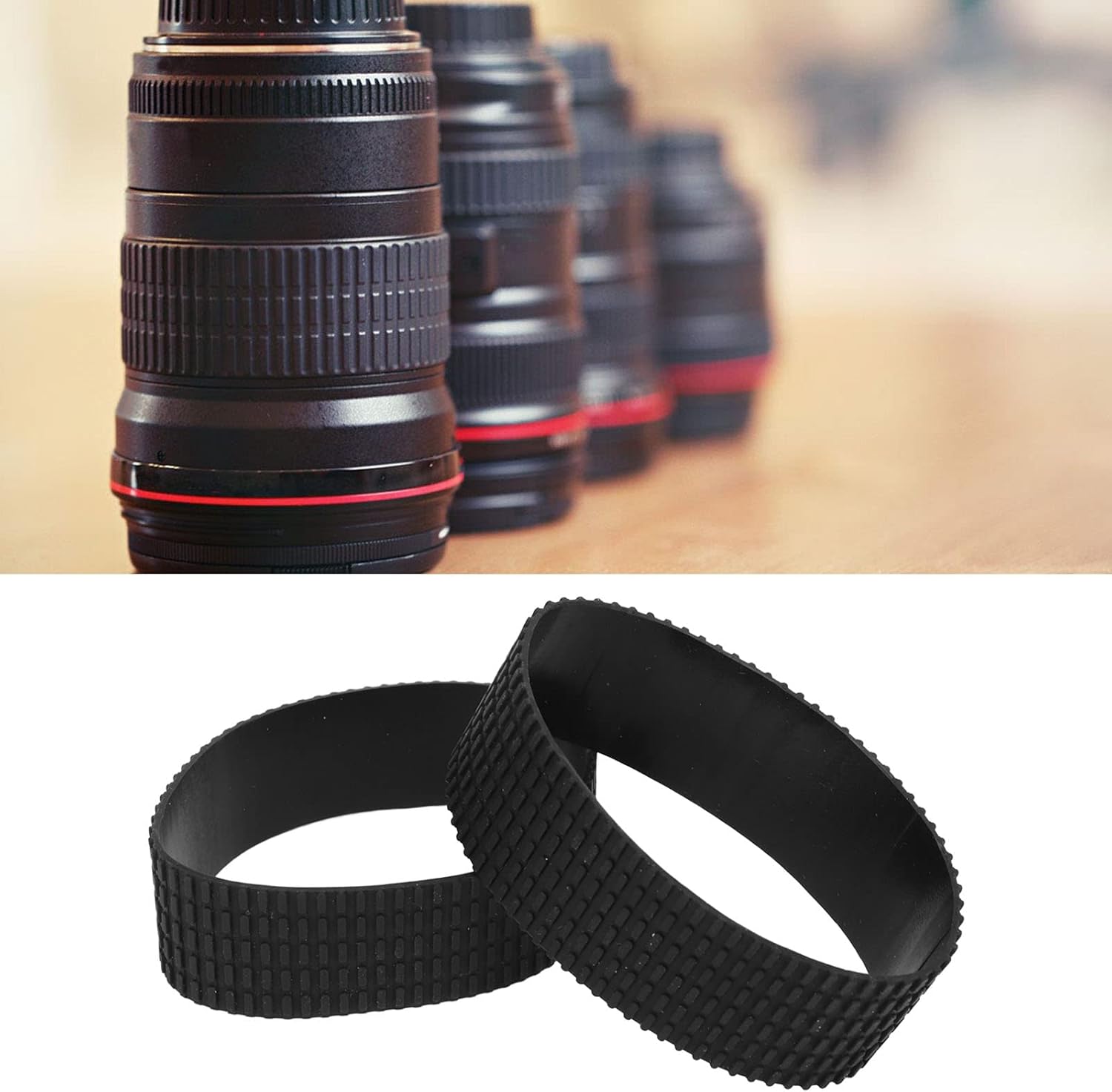 Goma para lente de cámara, zoom de receso y agarre de enfoque para Nikon AF S 70200 mm F 2.8G ED VR II Goma de repuesto