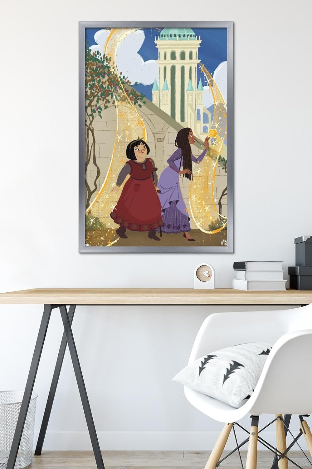 Trends International Disney Wish – Póster de collage de 3 (amigos), póster de pared, 22.37 x 34.00 pulgadas, versión enmarcada plateada