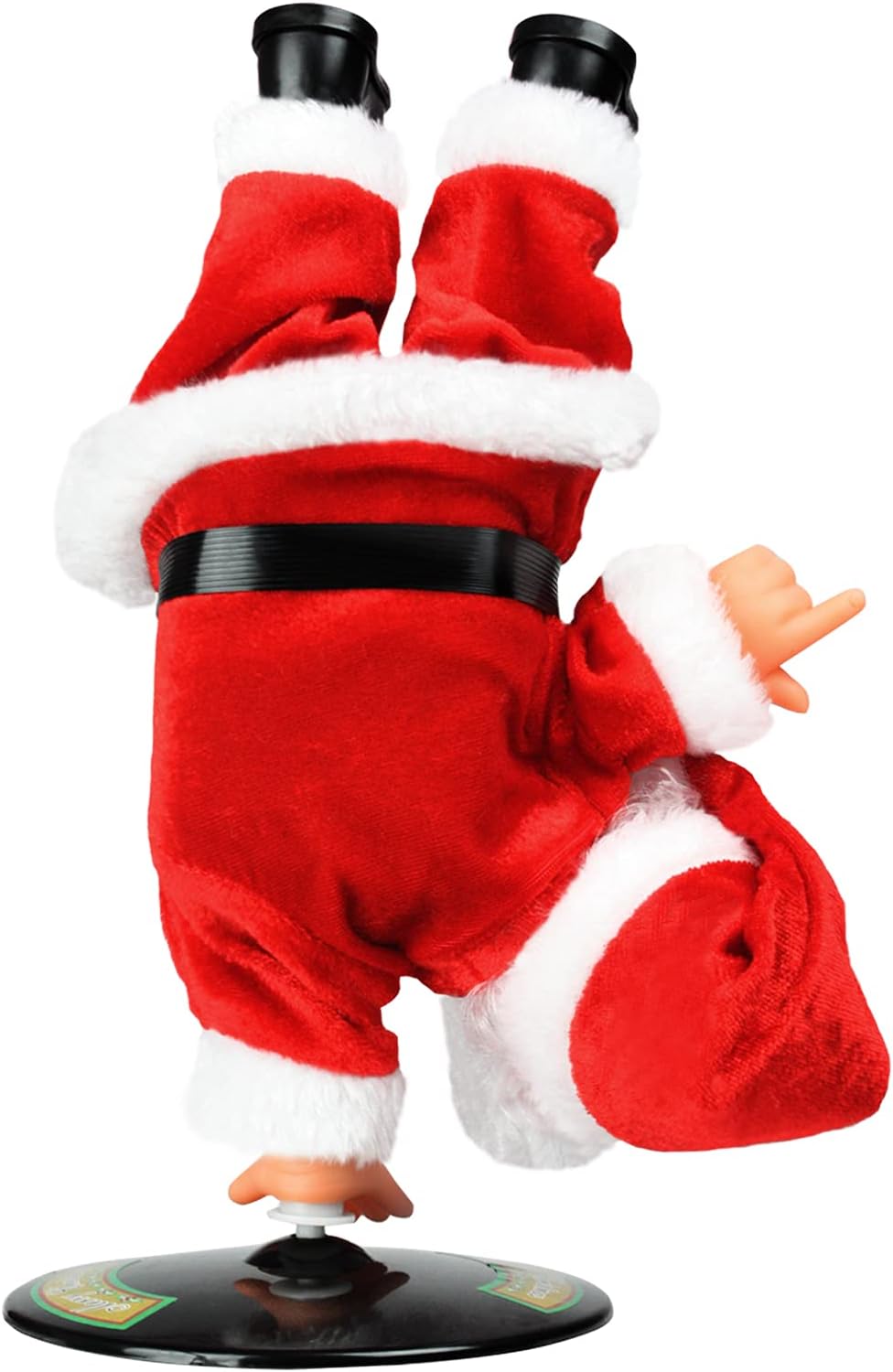 SdeNow Papá Noel cantando bailando, Papá Noel giratorio invertido de Navidad, muñecos musicales eléctricos de Navidad, juguetes de peluche