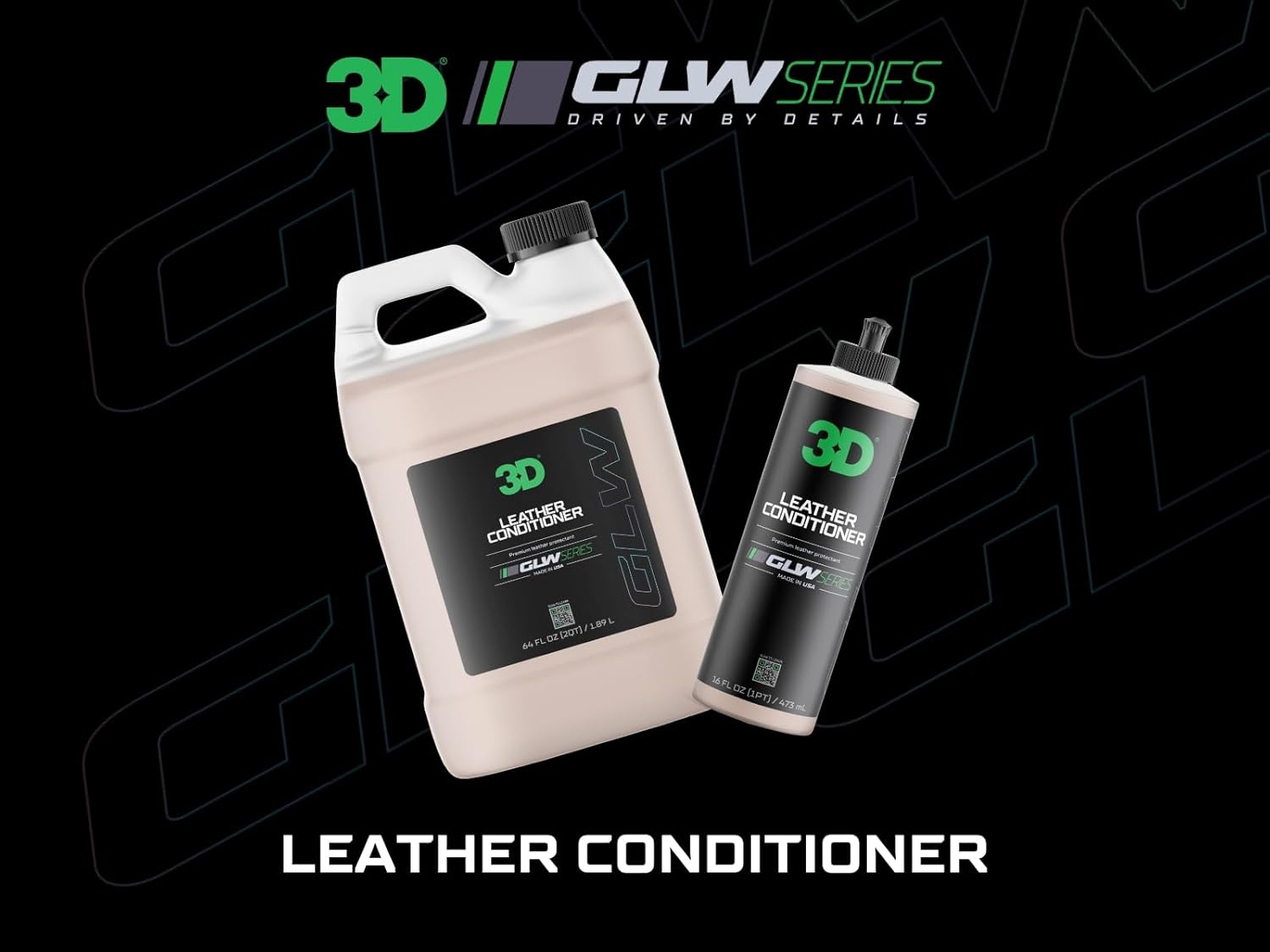 3D Acondicionador de cuero para automóvil, serie GLW  Restaura, acondiciona, protege  Protección UV  Condiciones de asientos de cuero, muebles,