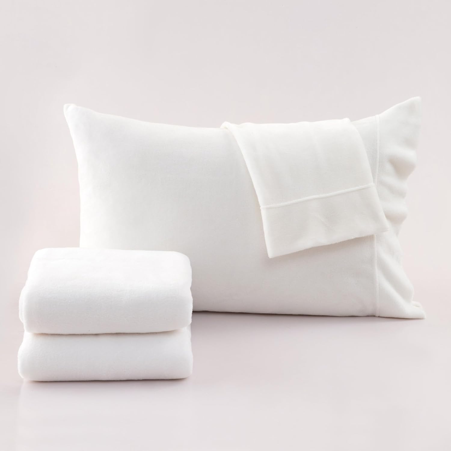 Great Bay Home – Juego de sábanas lisas de microforro de vellón, felpa de terciopelo extra suave y acogedora. Sábanas para colchón grueso. Colección