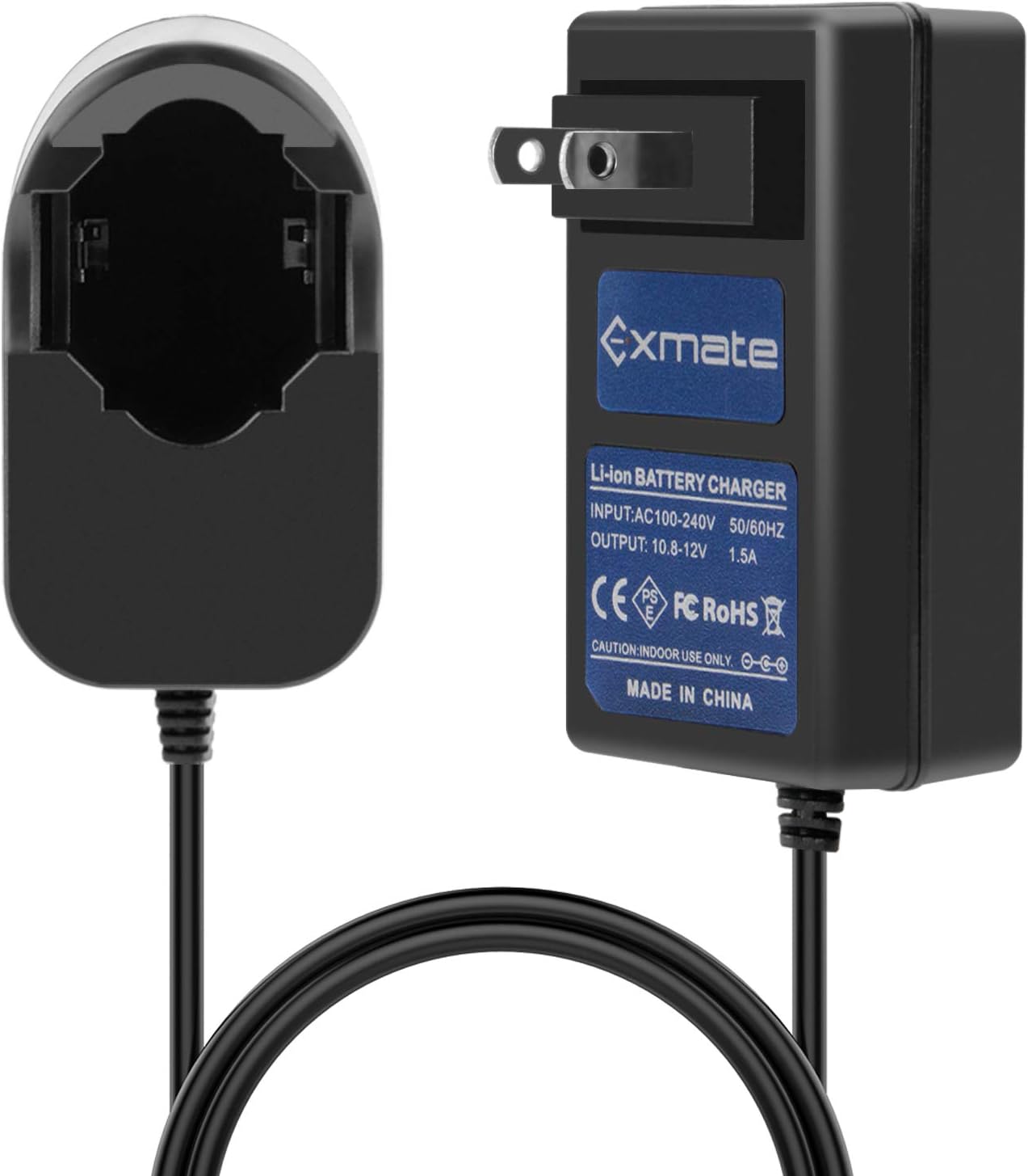 Exmate Cargador de batería de iones de litio de 10.8 V compatible con Dremel 855-02 855-01 8000-01 8001-01 8001-02 batería estilo Pod (no para