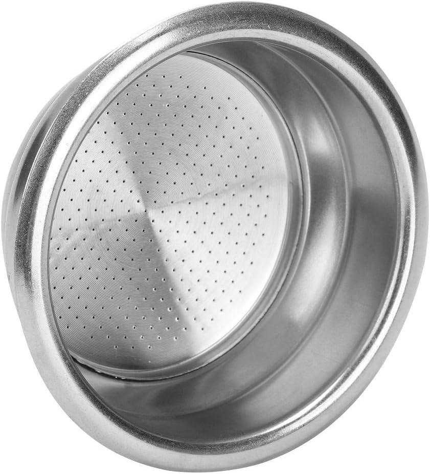 Filtros de café de acero inoxidable, 2.283 in de doble capa no presurizada cesta de filtro de repuesto para máquina de café expreso portafiltro