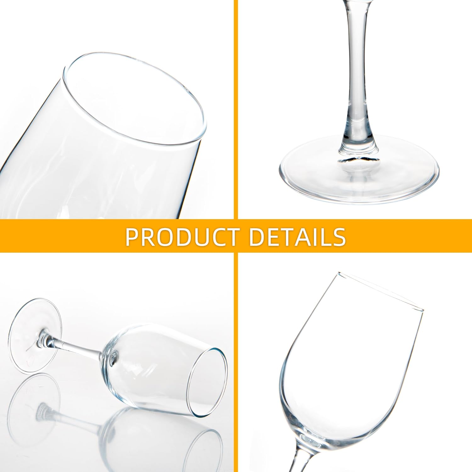 Copas de vino (juego de 8, 11.5 onzas), copa de vino tinto o blanco multiusos con tallo, duradera, apta para lavavajillas