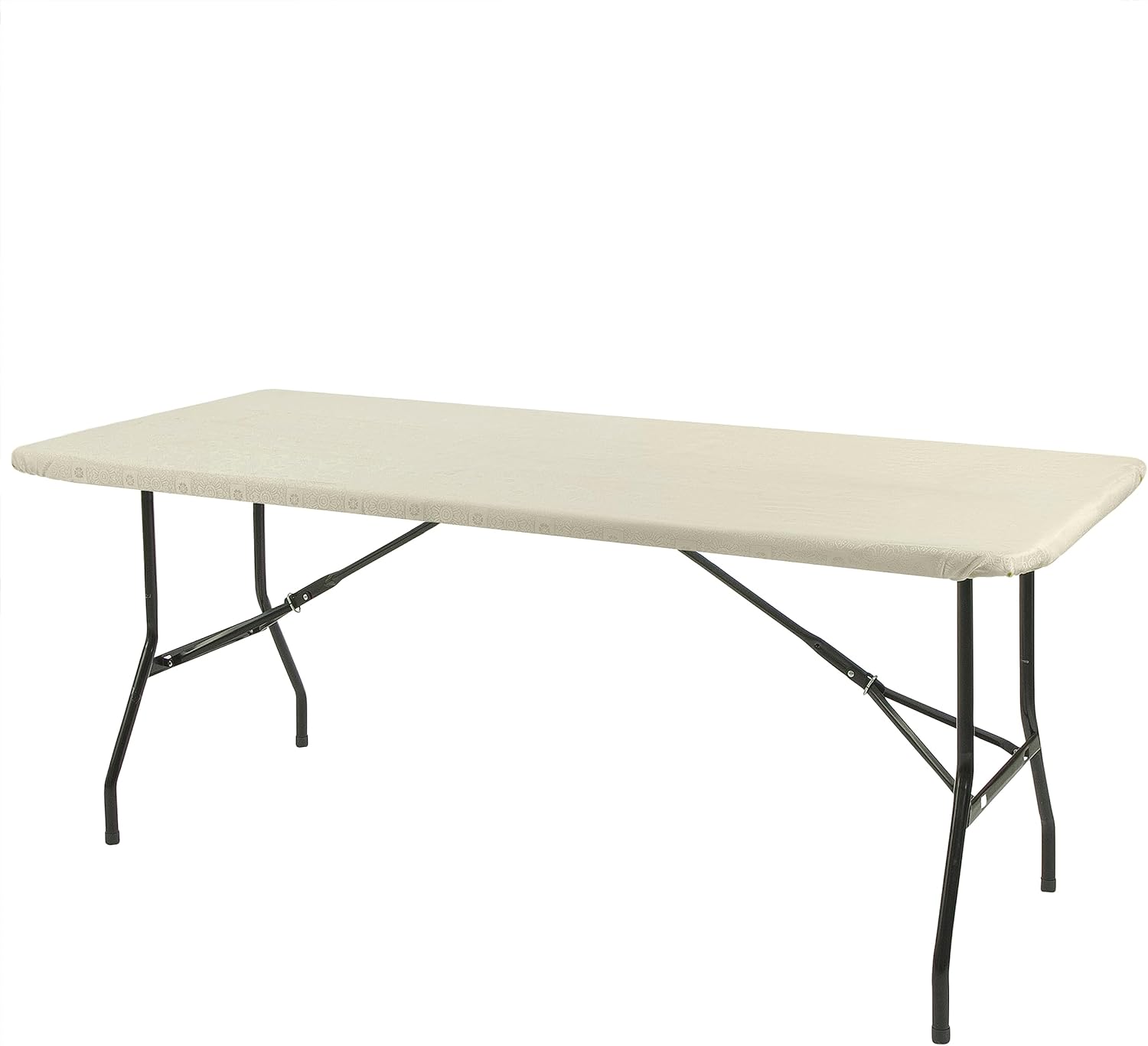 Mantel rectangular ajustable para mesas de 6 pies mantel elástico reutilizable pmesas plegables de banquete tela lavable 100% de poliéster con