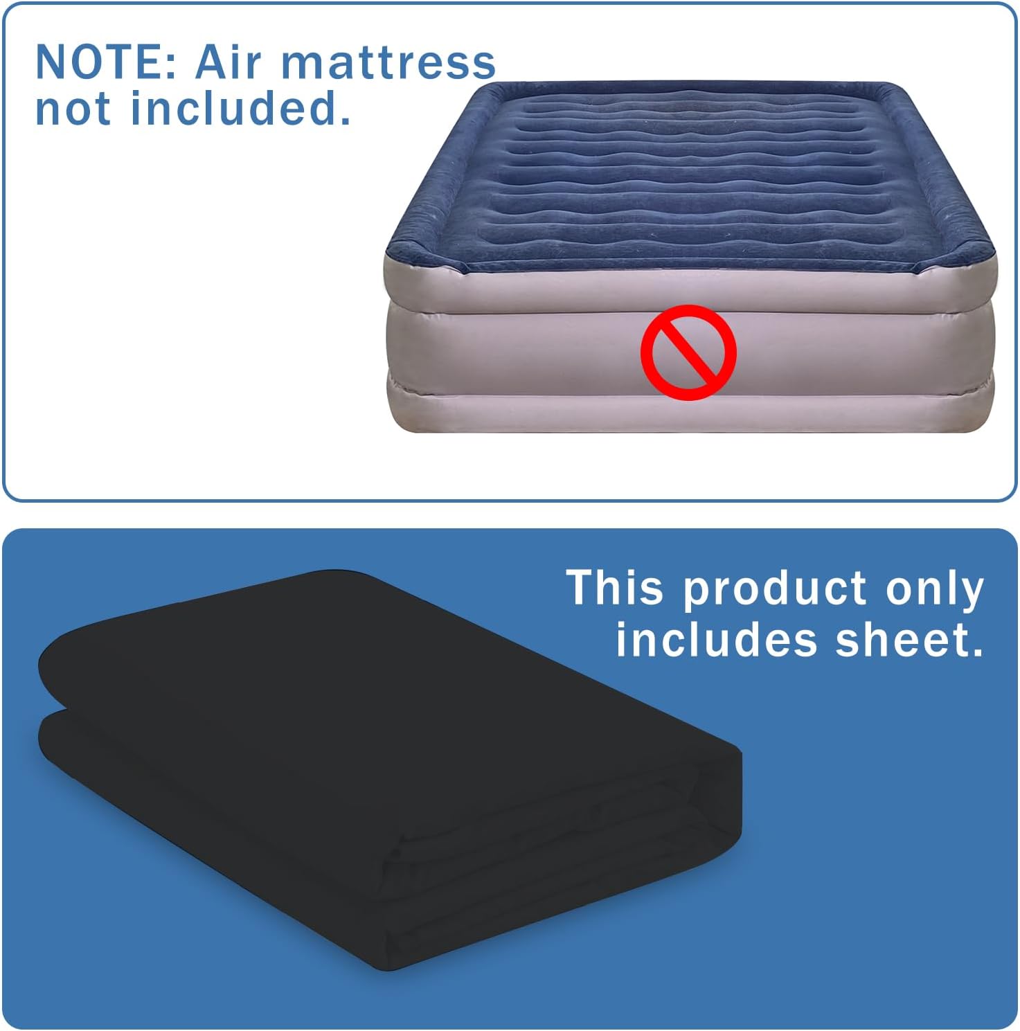 Bedecor Sábanas de cama de aire para funda de colchón, cama extraíble y banda elástica, súper suaves, transpirables y profundas de hasta 21
