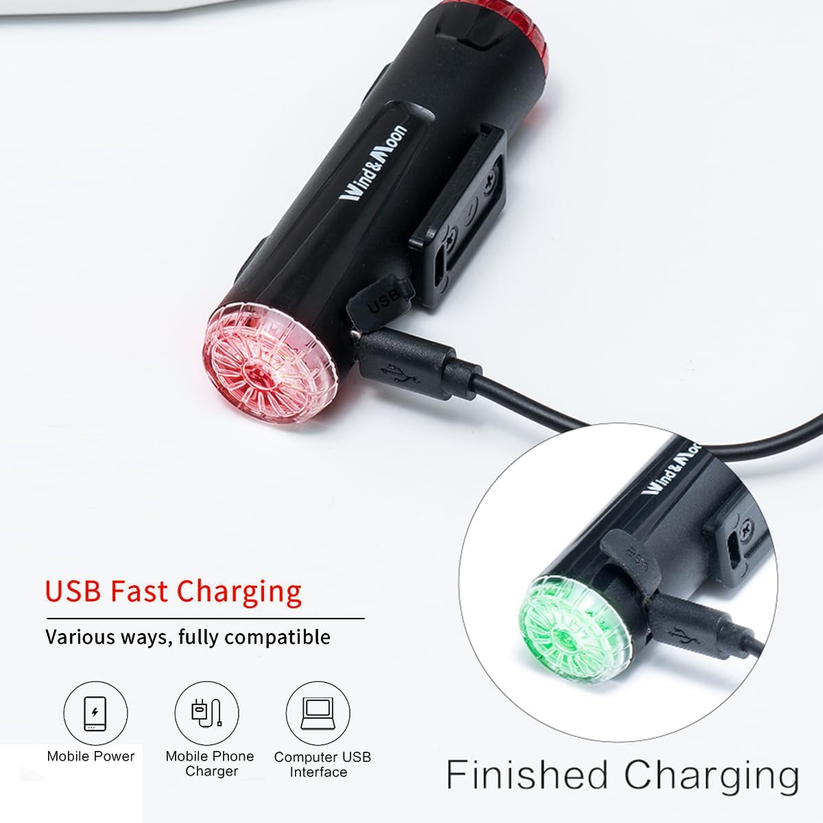 Bike Helmet Light 2 in 1,Cycling Helmet Headlight Taillight Front and Rear Bike Lighting Rechargeable 360 Warning Lights with IP66 Waterproof USB