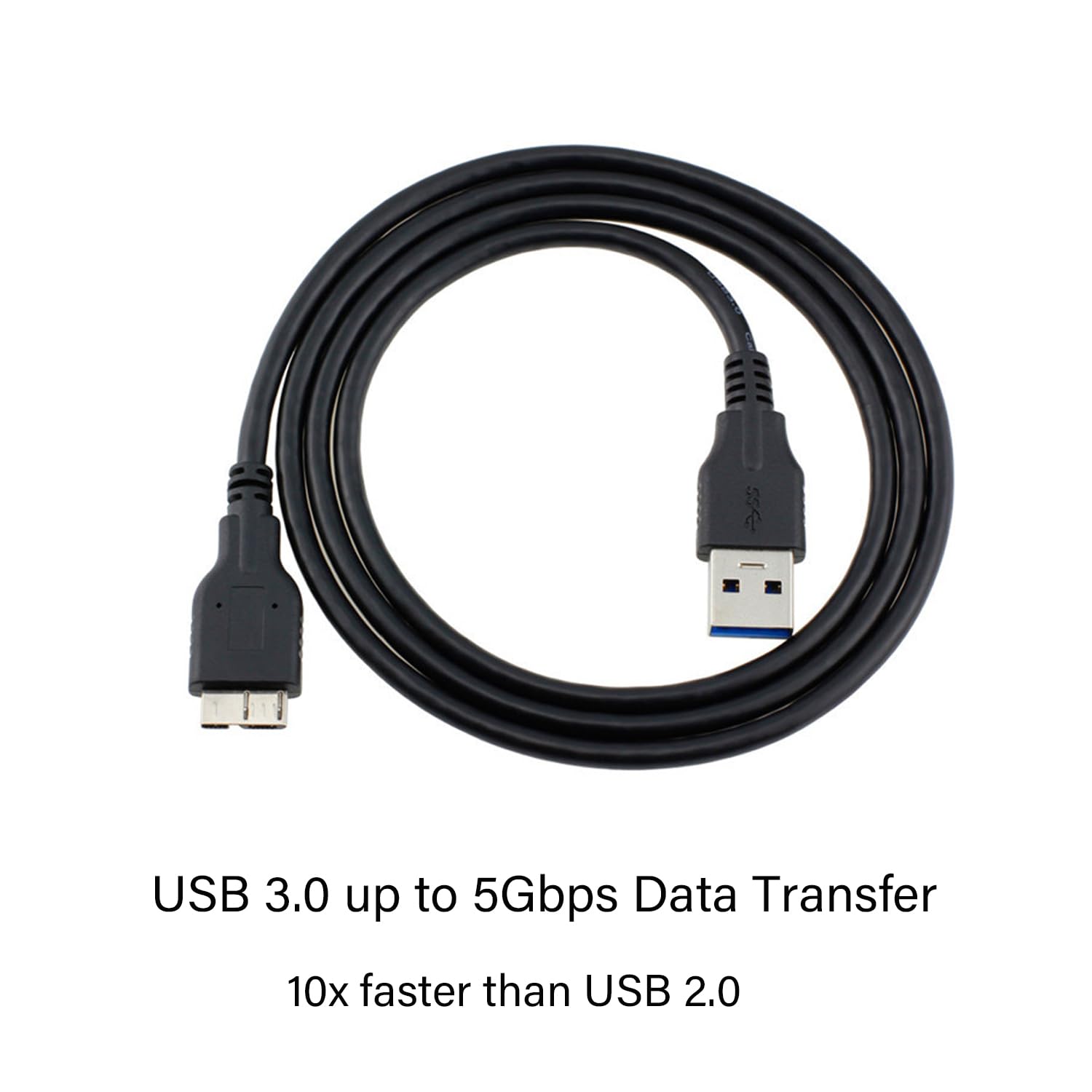 Cable de disco duro USB 3.0, cable USB-A a Micro B compatible con Samsung Galaxy S5, Note 3, Note Pro 12.2, cámara, disco duro WD Toshiba Seagate y