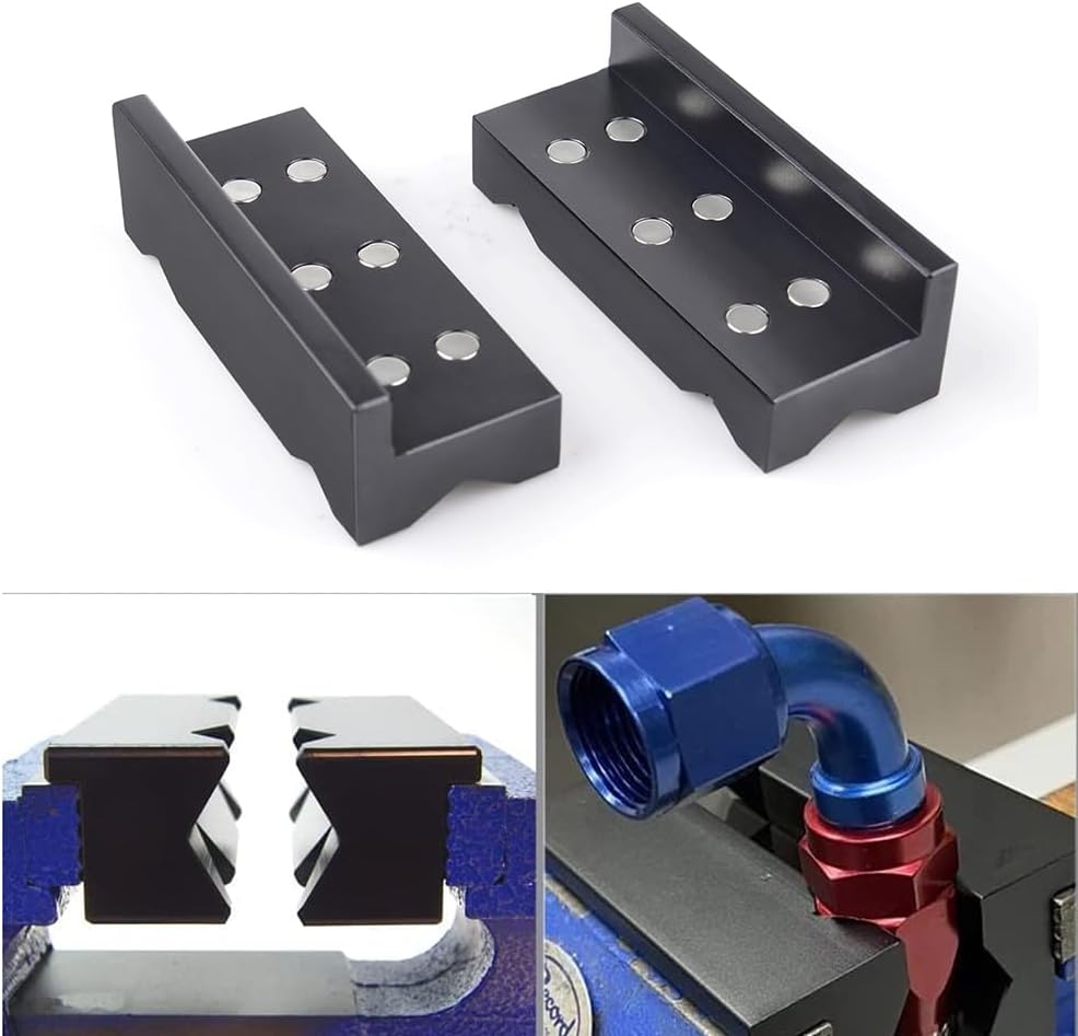 Negro 4 “aluminio Vise Jaw Protective Inserts AN Fitting Vice Jaw Covers con magnético para una amplia gama de vicios