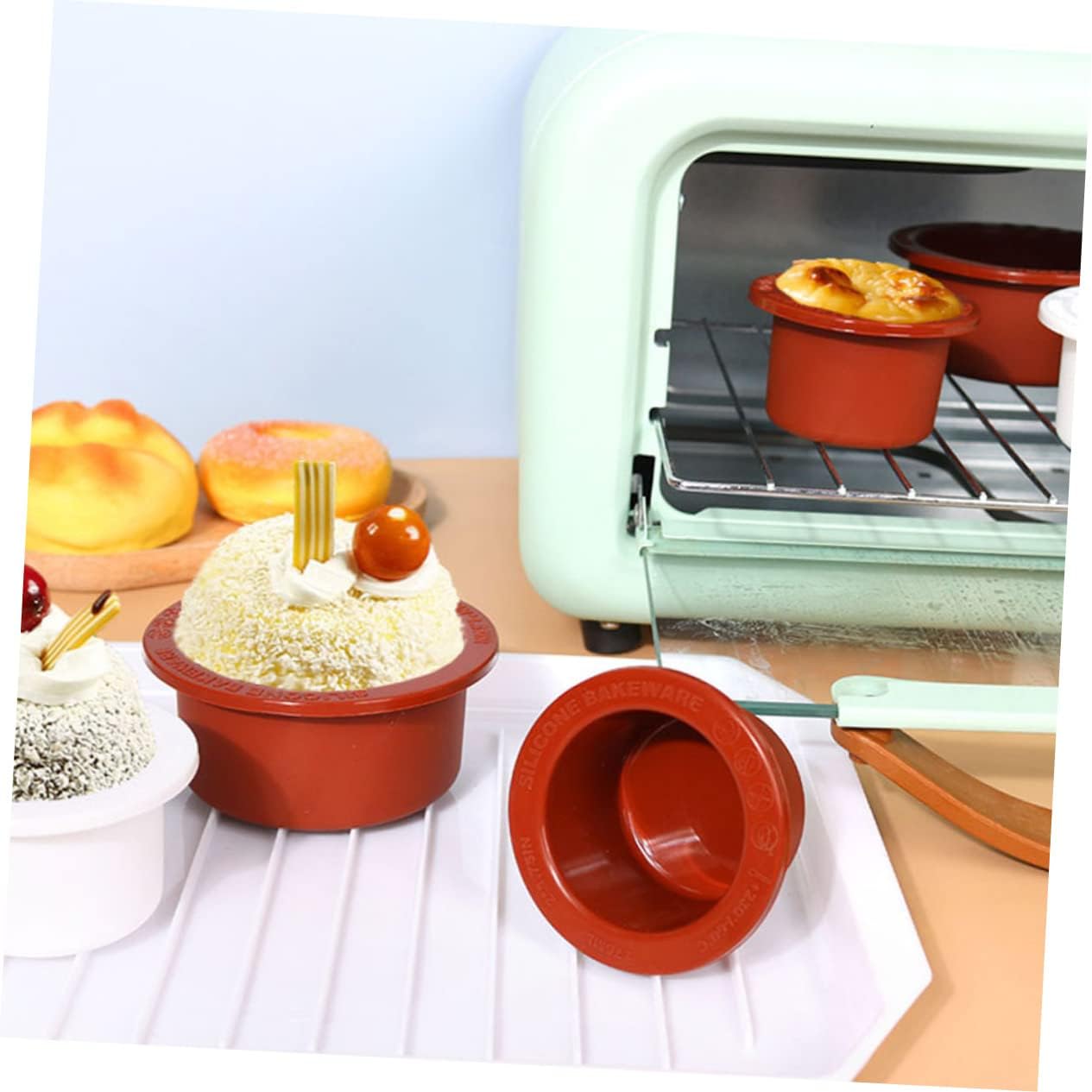 TOVINANNA Molde de silicona para hornear, moldes redondos para pan, moldes para tartas, molde de silicona, molde para hornear, molde de brownie,