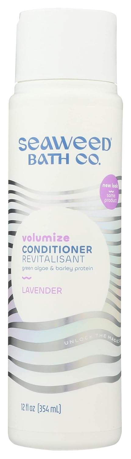 The Seaweed Bath Co. Acondicionador voluminizador hidratante, lavanda, con aceite de argán y aloe, 12 onzas