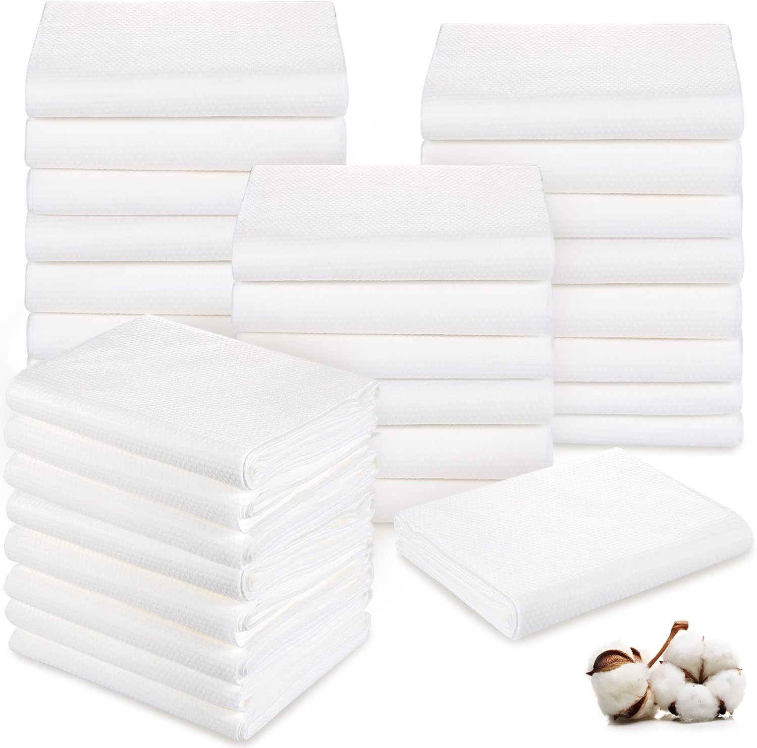 Buryeah 30 toallas de baño desechables de 27.5 x 55 pulgadas, color blanco, toalla de campamento de cuerpo grande, toallas desechables de secado