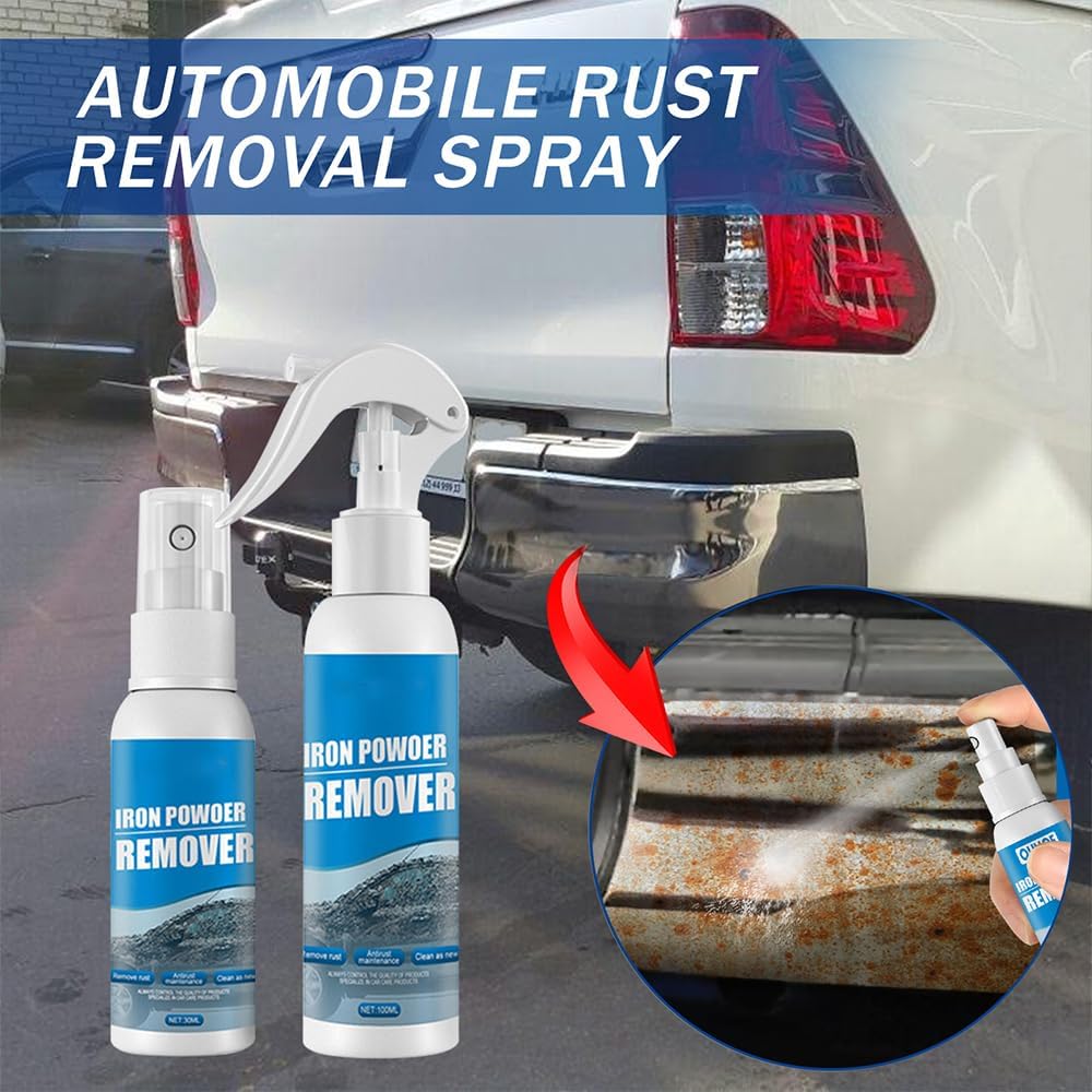 KCRPM Removedor de polvo de hierro, removedor de hierro 2023 para detalles del automóvil, 3.5 onzas líquidas, espray removedor de óxido para metal,