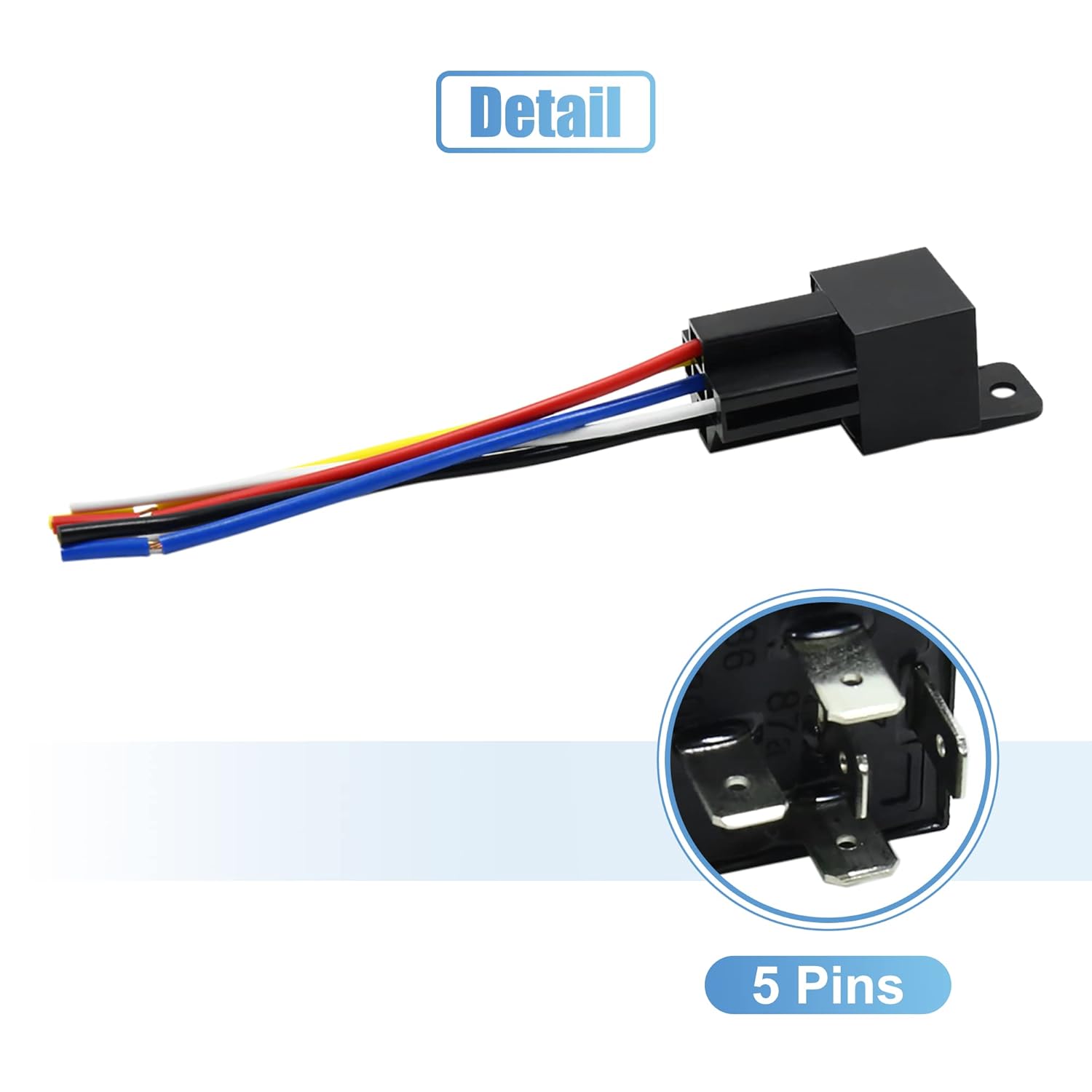 uxcell JD-1914 5 Pin DC 12V 40A Universal Vehículo Vehículo Motor Fusible Relé Interruptor Poder con Arnés