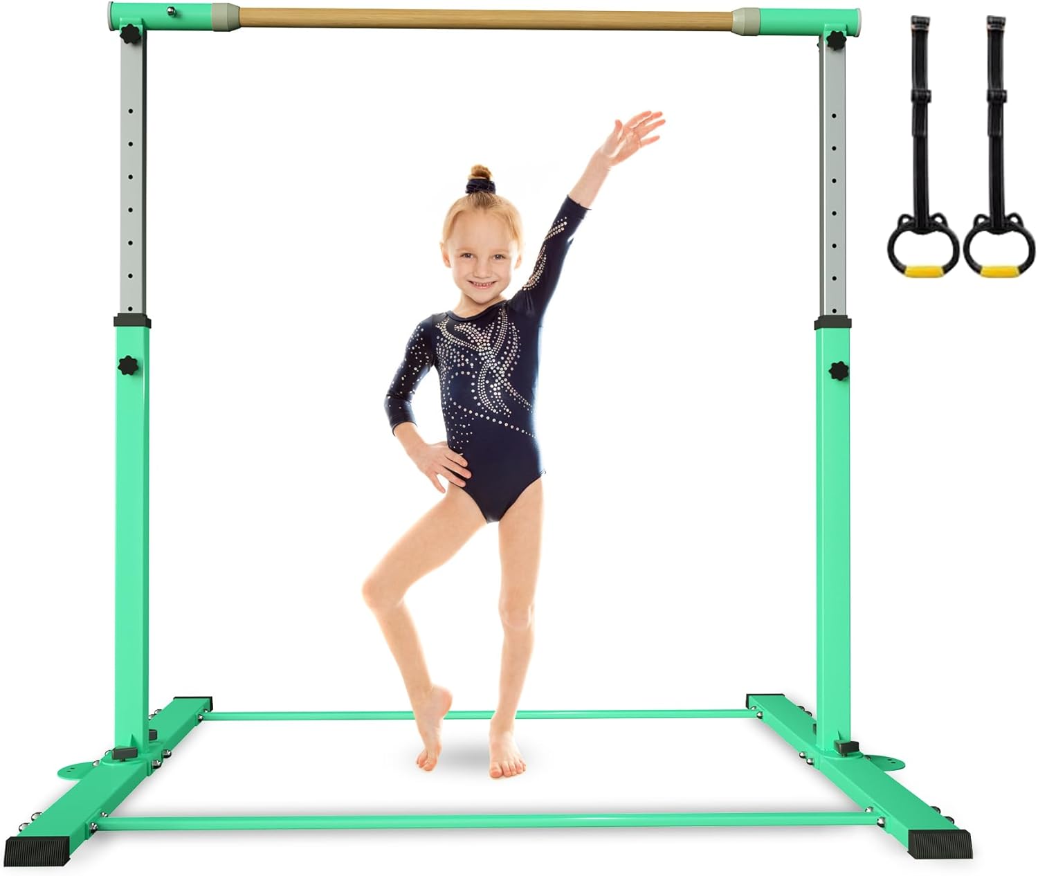 YIintruan Kip Bar de gimnasia, barra horizontal para niños y niñas, altura ajustable de 3 a 5 pies, equipo de gimnasio en casa, ideal para