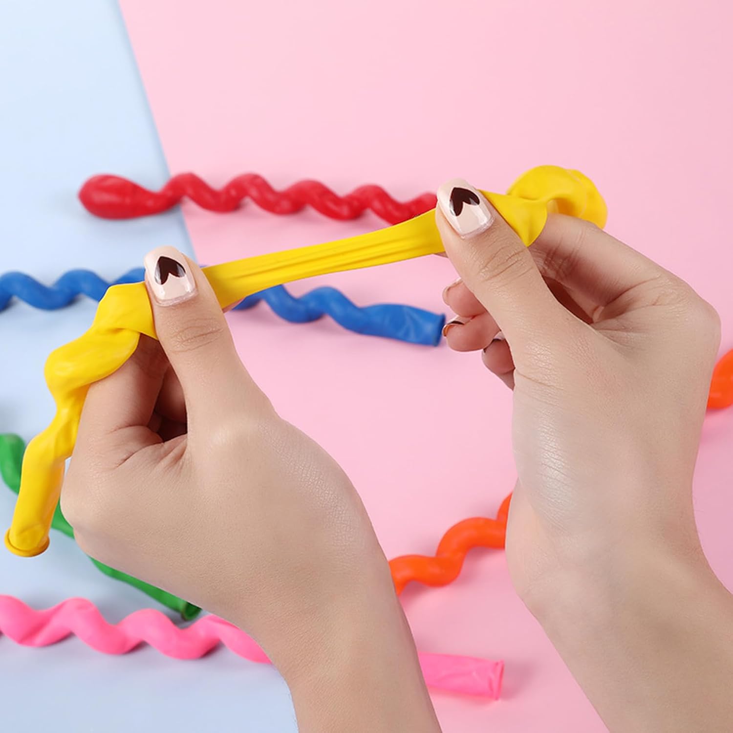 100 globos de látex en espiral para varios globos de fiesta de cumpleaños de niños y niñas