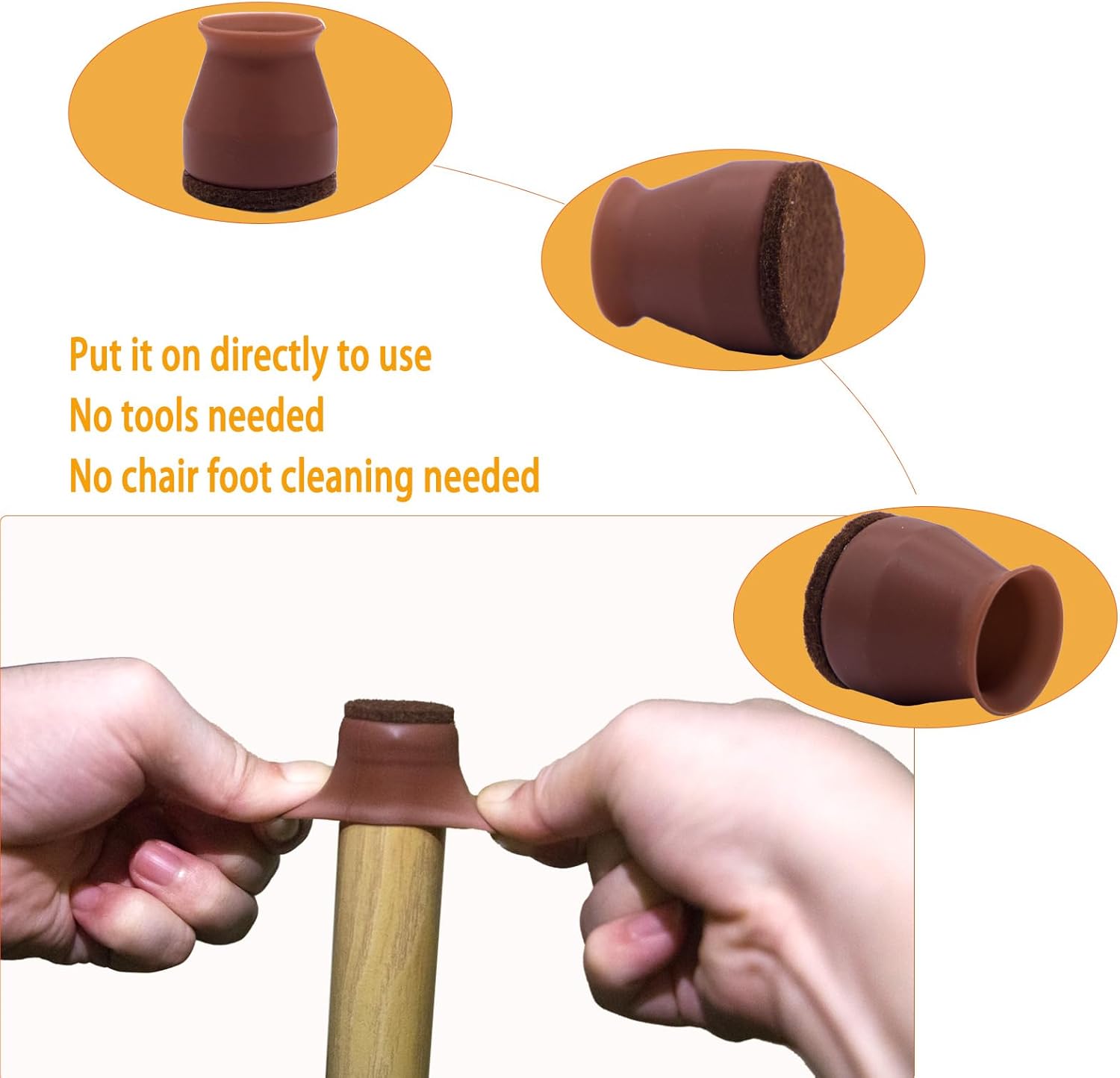Protectores de suelo de silicona pequeños para patas de silla, para patas de silla de 0.8 a 1.3 pulgadas, tapas de patas de silla, fundas para patas