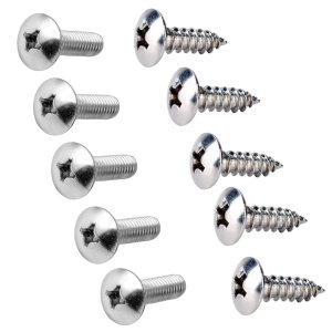 Tornillos de matrícula de acero inoxidable compatibles con automóviles, camiones, SUV, caravanas, motocicletas para fijación delantera o trasera Tornillos de matrícula de acero inoxidable compatibles con automóviles, camiones, SUV, caravanas, motocicletas para fijación delantera o trasera