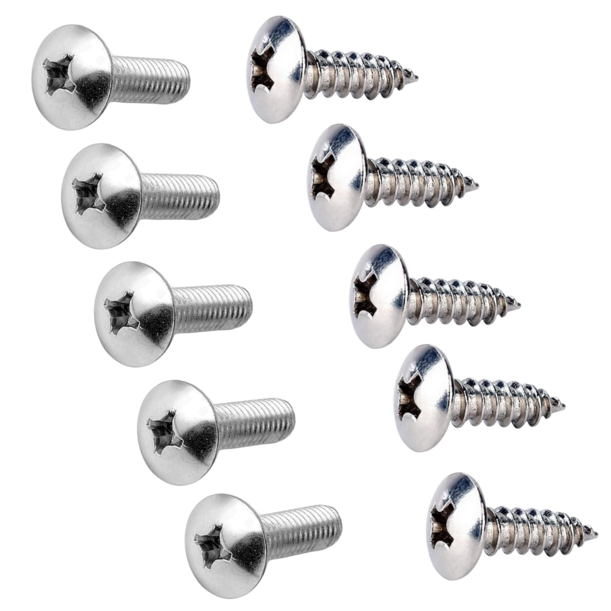 Tornillos de matrícula de acero inoxidable compatibles con automóviles, camiones, SUV, caravanas, motocicletas para fijación delantera o trasera