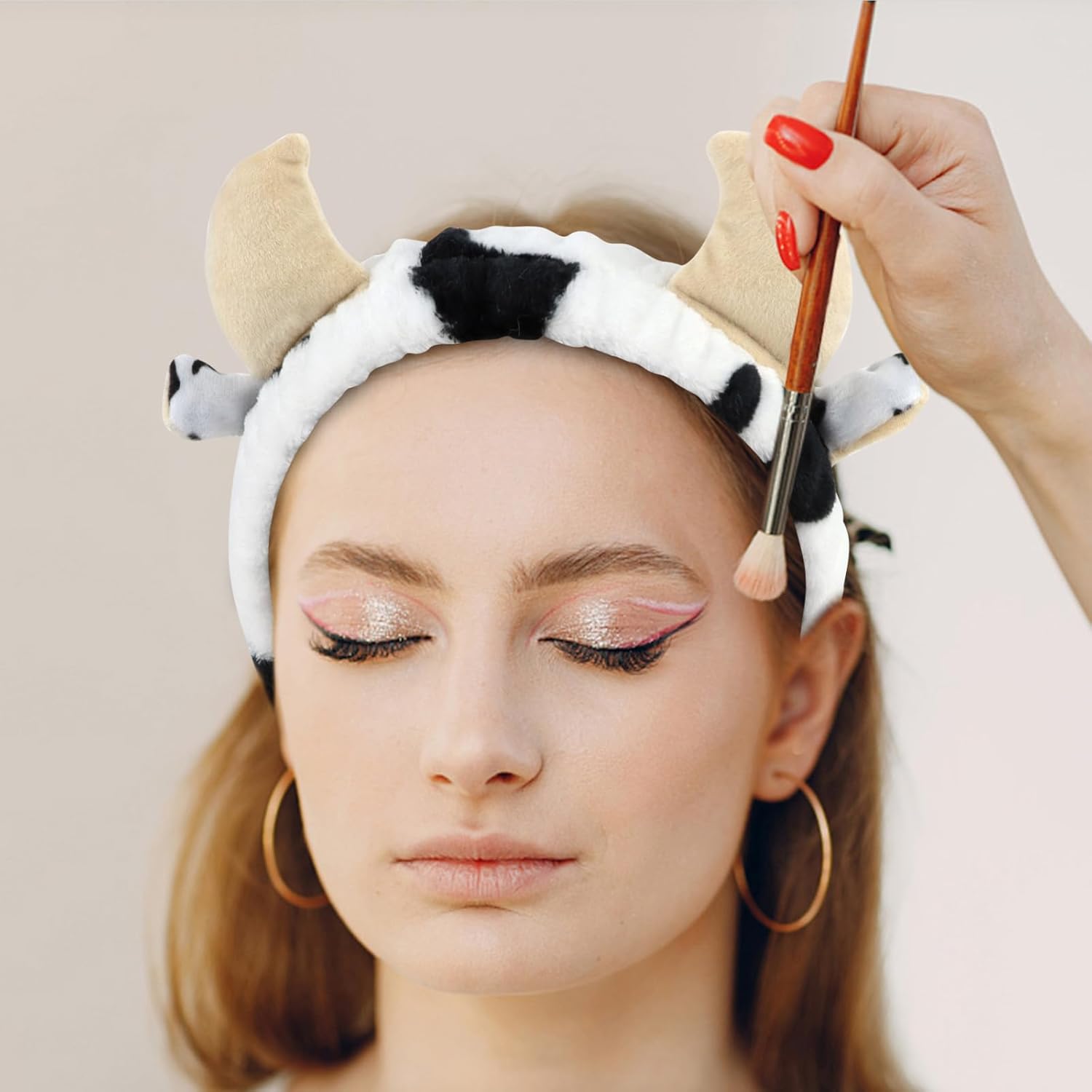 CAVETEE Diadema de maquillaje de 3 piezas para mujer, juego de diadema elástica y muñequera para mujeres y niñas, para el cuidado de la piel,