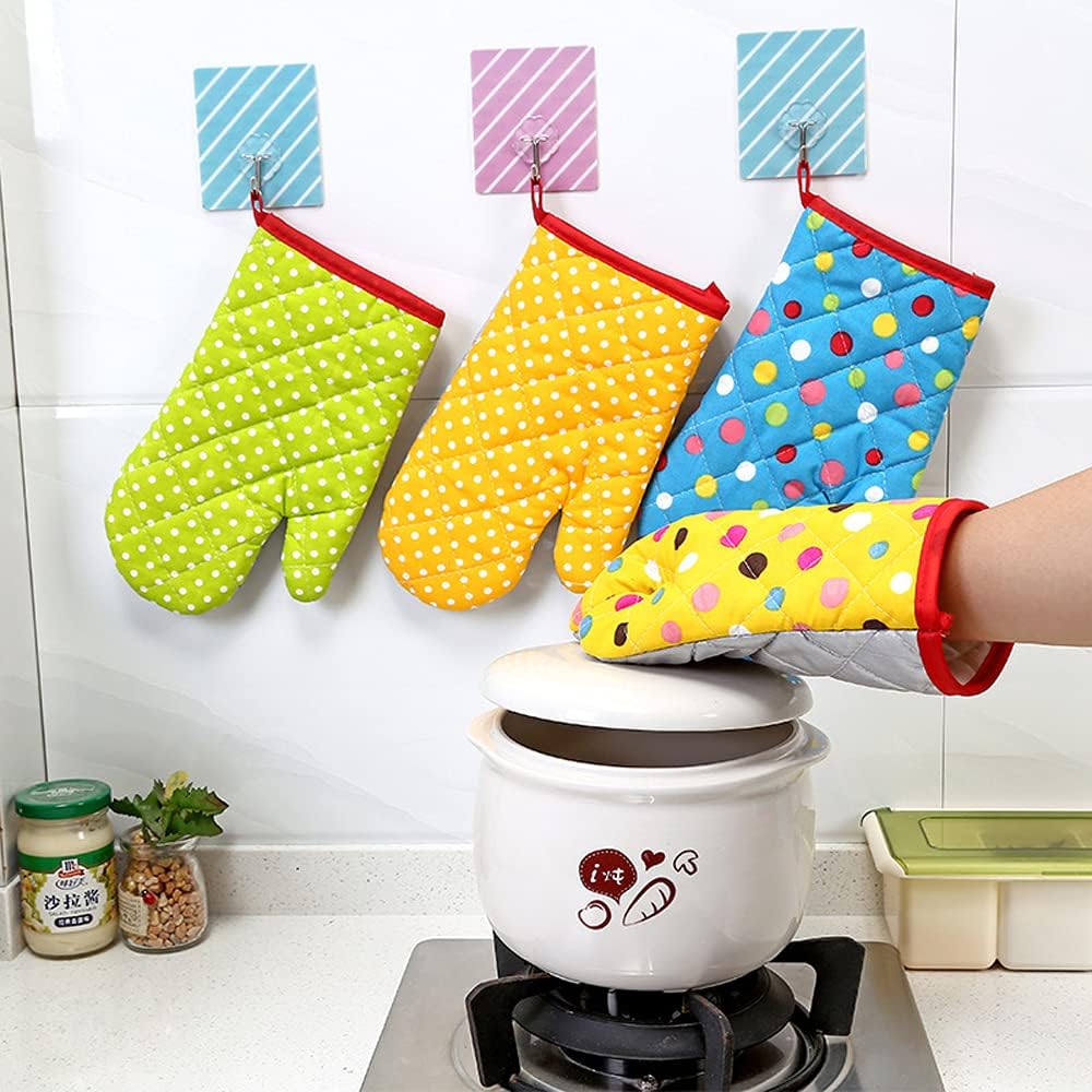 Mr.S Shop – Guantes de horno de microondas (algodón, aislados, resistentes al calor, guantes de horno)