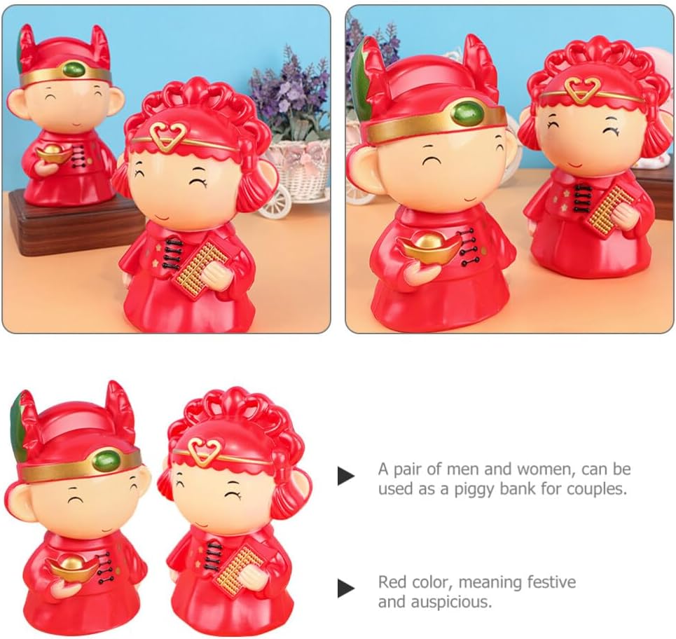 OSALADI 1 Pair Toys for Boys Wedding Decoration Boys Piggy Bank Boy Toy Tabletop Decor Red Home Decor Girl Toys Kid Toys Kids Toys Kids Piggy Bank