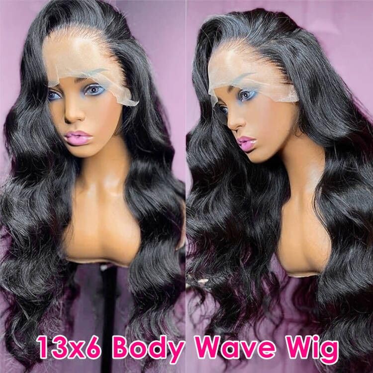 Pizazz Pelucas de cabello humano brasileño ondulado con encaje frontal transparente HD de 13 x 6 pulgadas, predepiladas, densidad 180, cabello