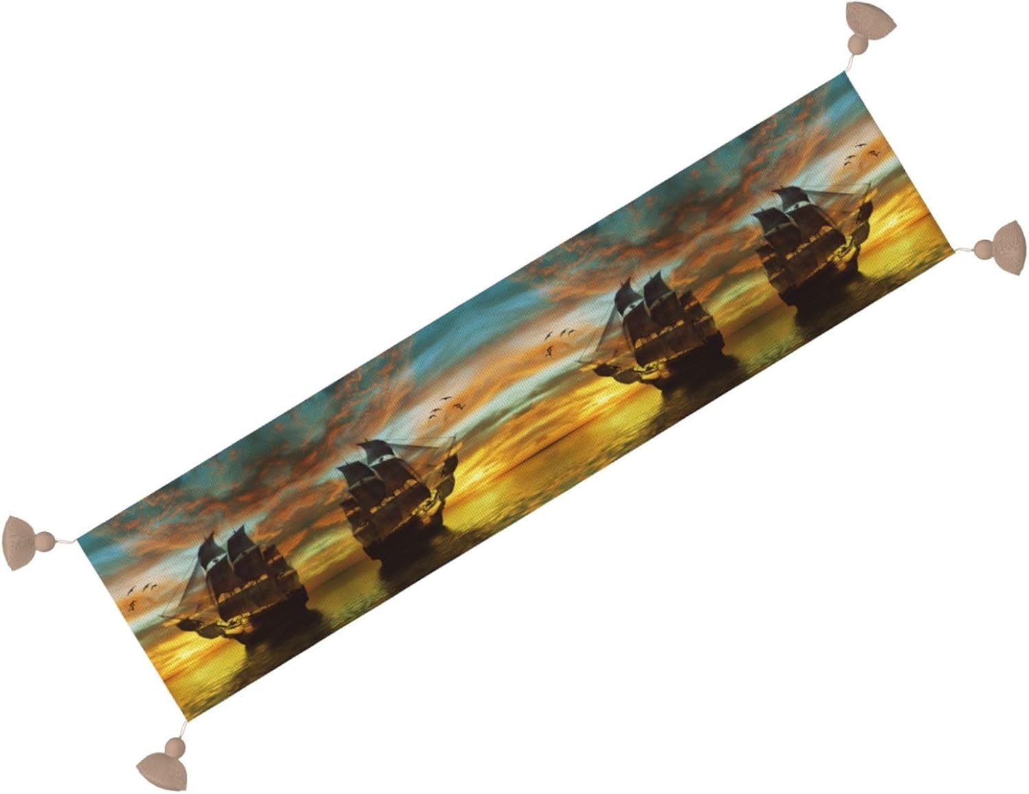 Sailboat Beautiful Landscape Christmas Table Runner Dining Table Decor Christmas Decorations Indoor Home Decor Christmas Table Runners Xmas Navidad