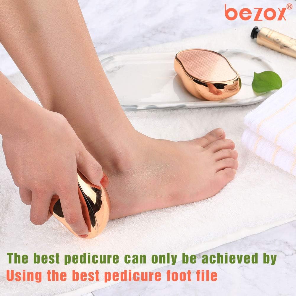 BEZOX Limas de cristal para pies de callo, limpiador de pies de pedicura de cristal para uso de viaje, raspador de pies portátil de tamaño portátil