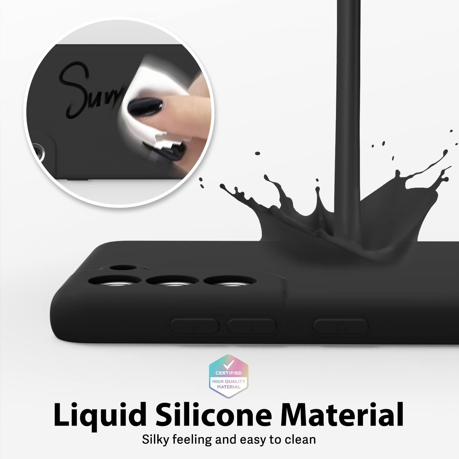oakxco Funda para teléfono Samsung Galaxy S21 FE 5G con agarre de silicona líquida, bonita funda de gel TPU suave delgada y delgada de goma suave