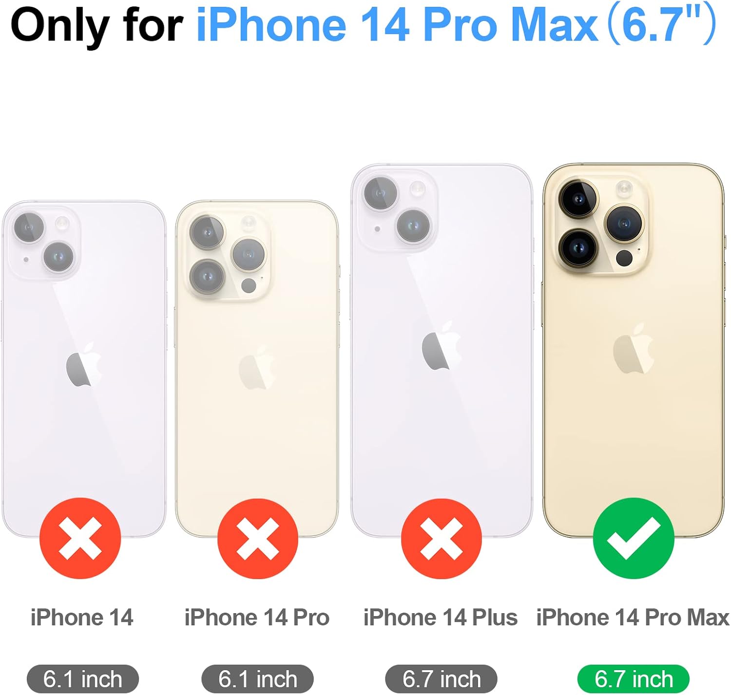 Antsturdy Funda tipo cartera desmontable 2 en 1 para iPhone 14 Pro Max con MagSafe, bloqueo RFID, carga magnética, inalámbrica, funda de piel