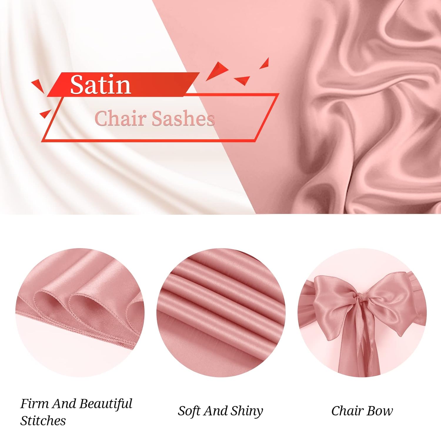 YMHPRIDE 60 cintas de satén para sillas de boda, recepción, cintas decorativas de satén para silla de comedor, para bodas, eventos, fiestas,
