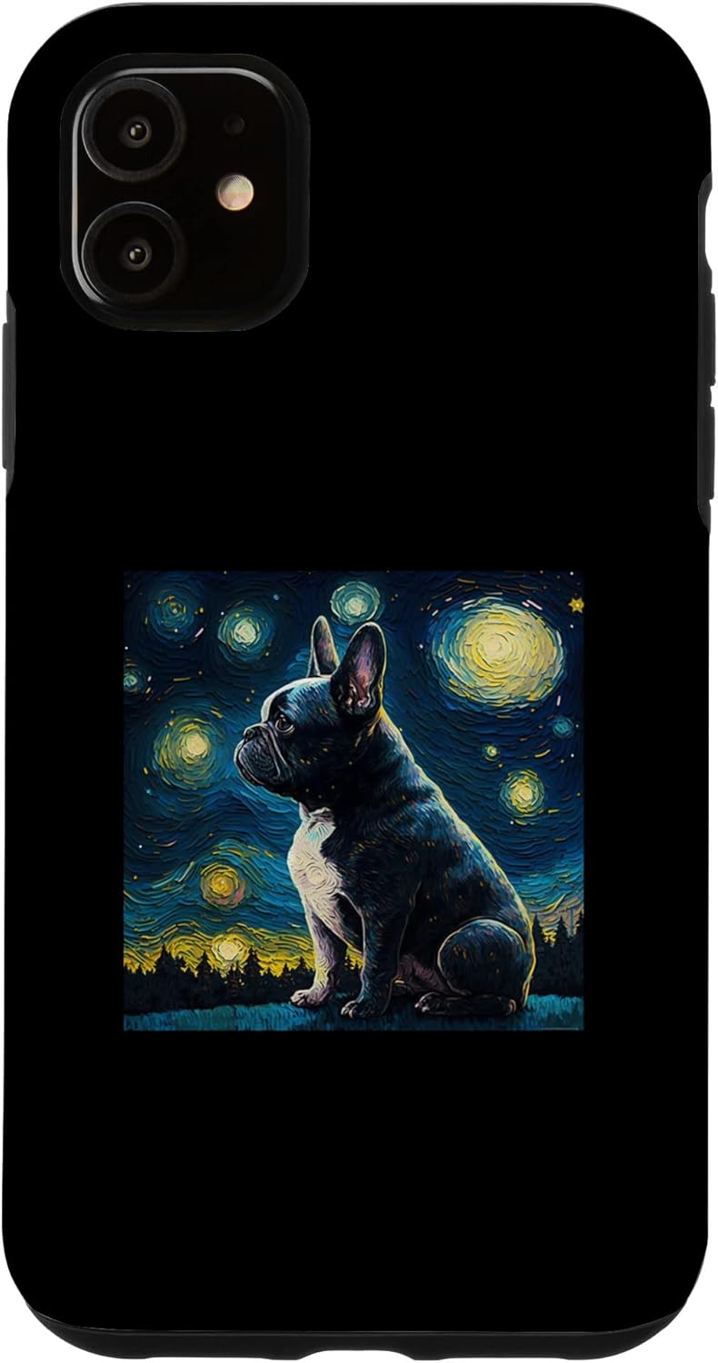 Funda para iPhone 11 Bulldog Francés Van Goh Dog Puppy
