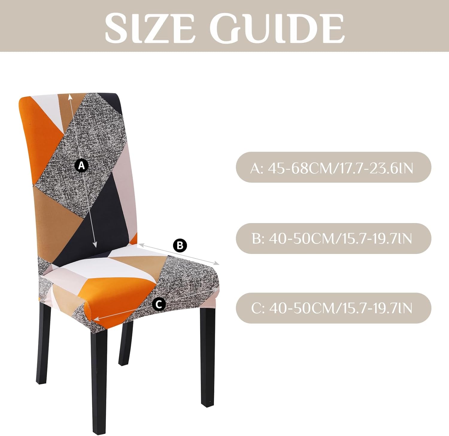 FIGOOO Fundas para sillas de comedor (juego de 6 fundas elásticas para sillas de comedor de elastano, fundas para sillas de cocina, extraíbles y