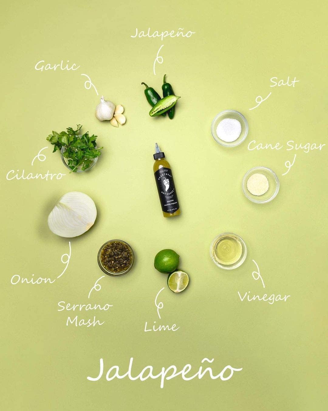 Heartbeat – Salsa picante de jalapeño verde, 6 onzas (paquete de 2) lote pequeño y hecho a mano, vegano, sin gluten, sin conservantes, destacado en