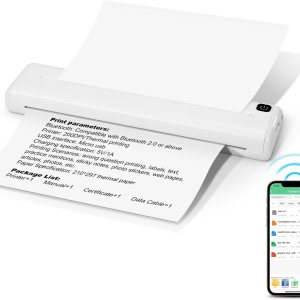 Impresora de transferencia térmica Bluetooth, impresoras portátiles inalámbricas para viajes, impresora sin tinta, compatible con Android, teléfono Impresora de transferencia térmica Bluetooth, impresoras portátiles inalámbricas para viajes, impresora sin tinta, compatible con Android, teléfono