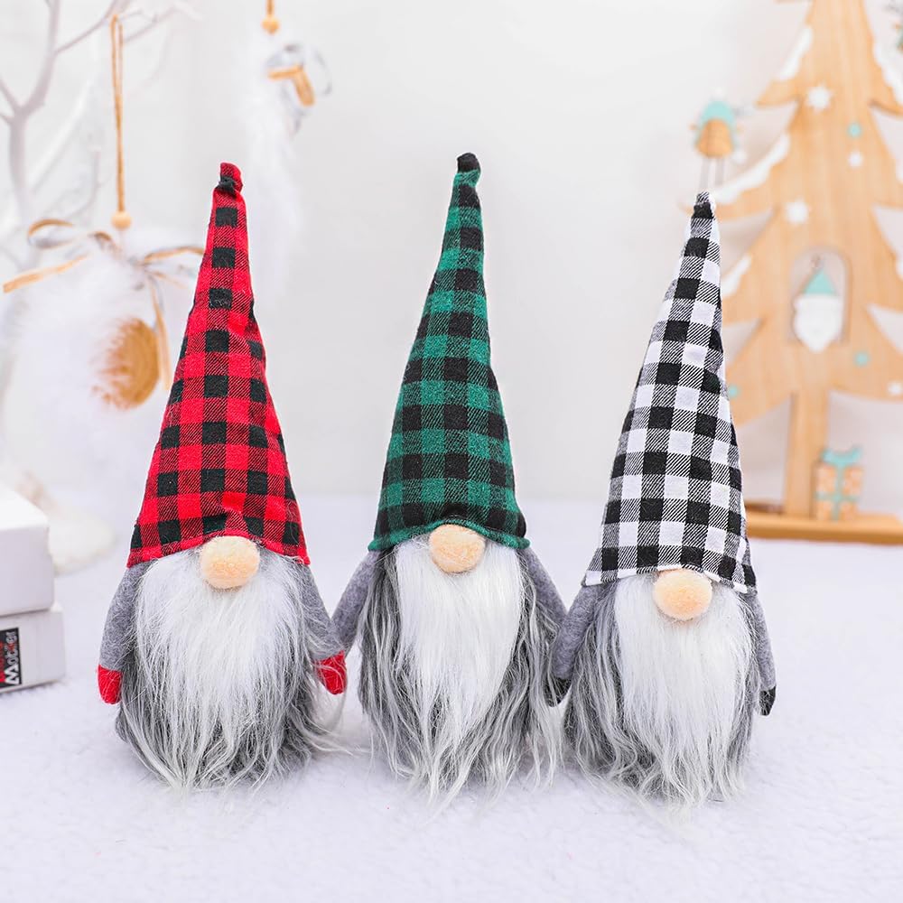 Gnomos de Navidad de peluche, hechos a mano sueco Tomte Santa escandinavo figura nórdica de peluche de elfo, adornos de gnomos, gnomos, decoraciones